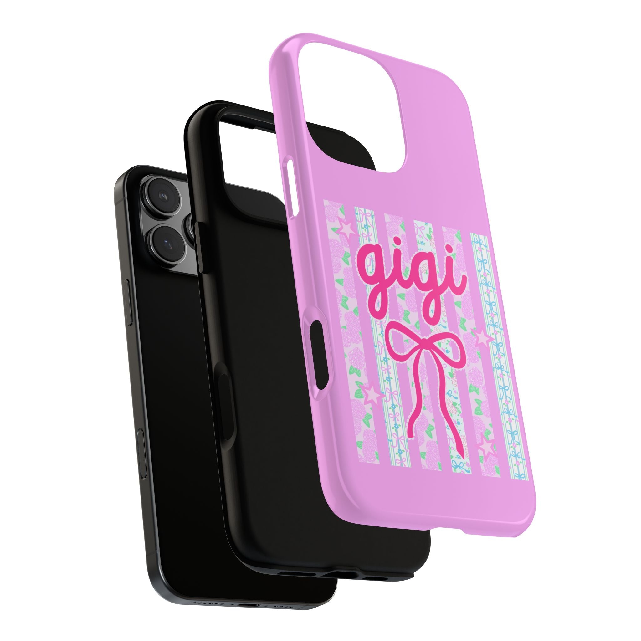 Gigi Pink Floral Bow Tough Phone Case