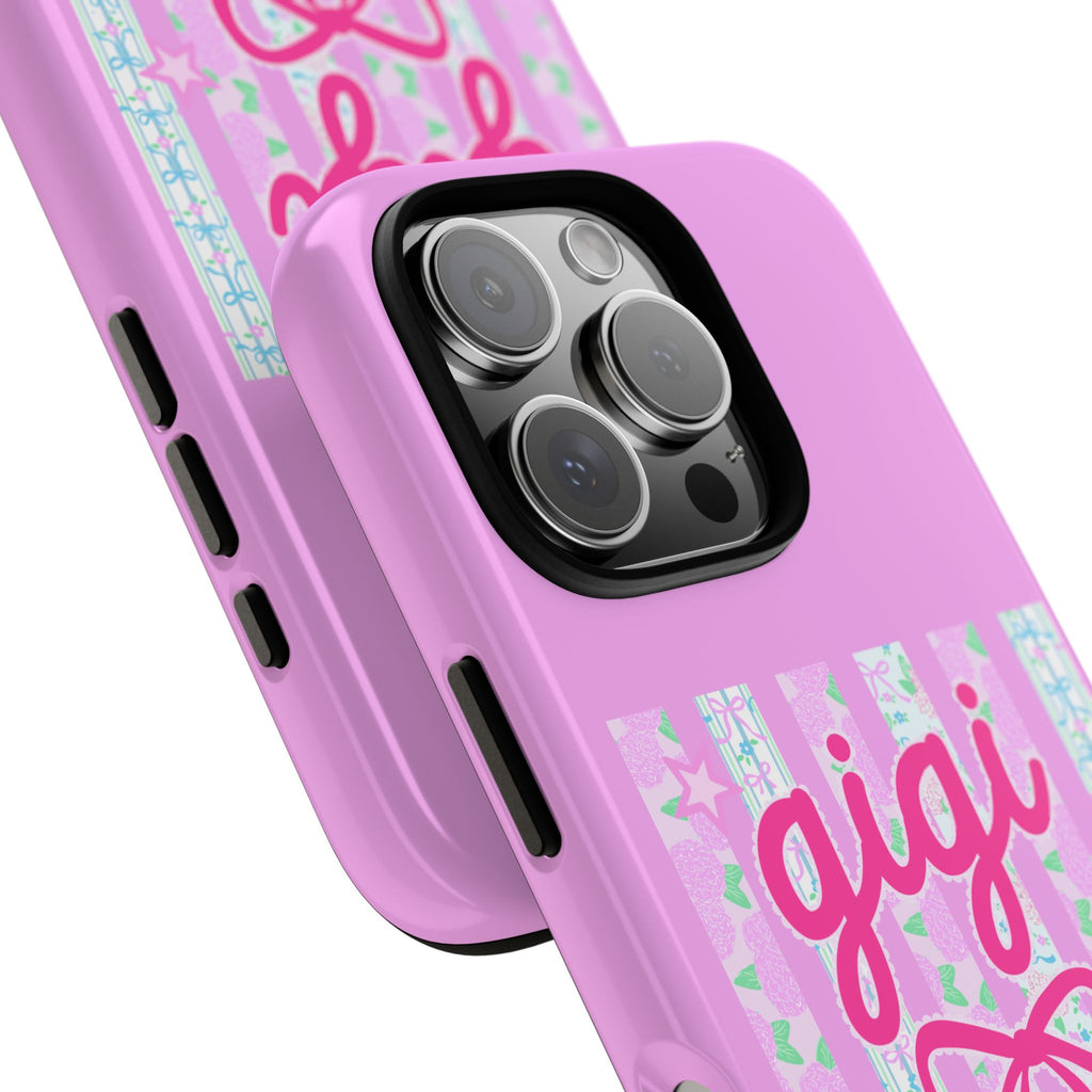 Gigi Pink Floral Bow Tough Phone Case