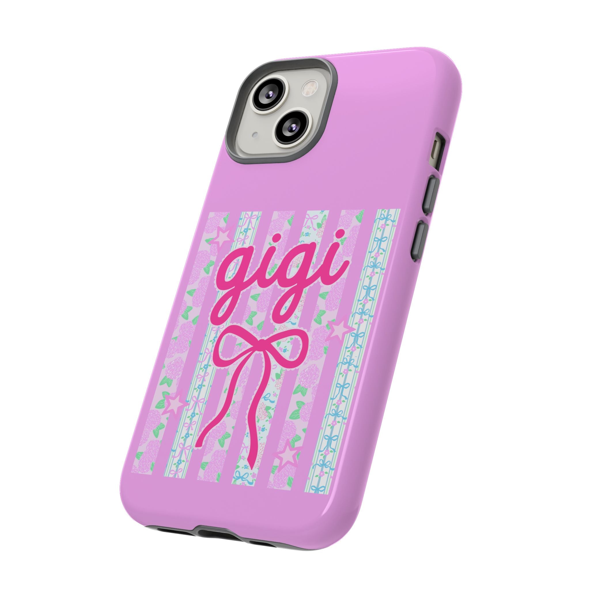 Gigi Pink Floral Bow Tough Phone Case
