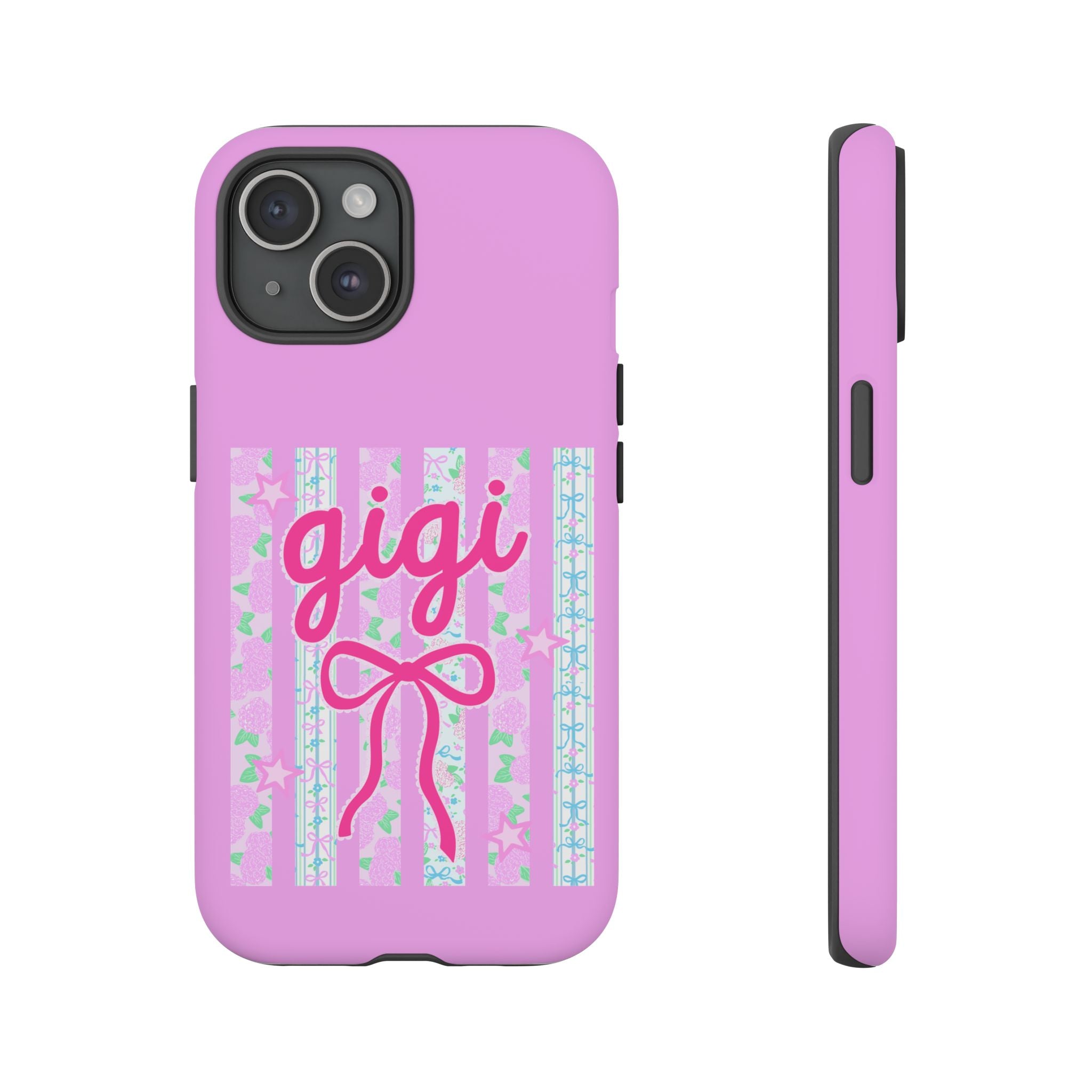 Gigi Pink Floral Bow Tough Phone Case