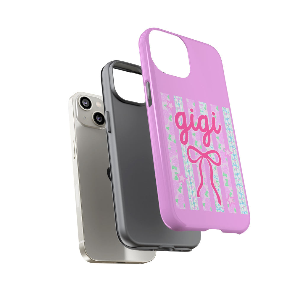 Gigi Pink Floral Bow Tough Phone Case