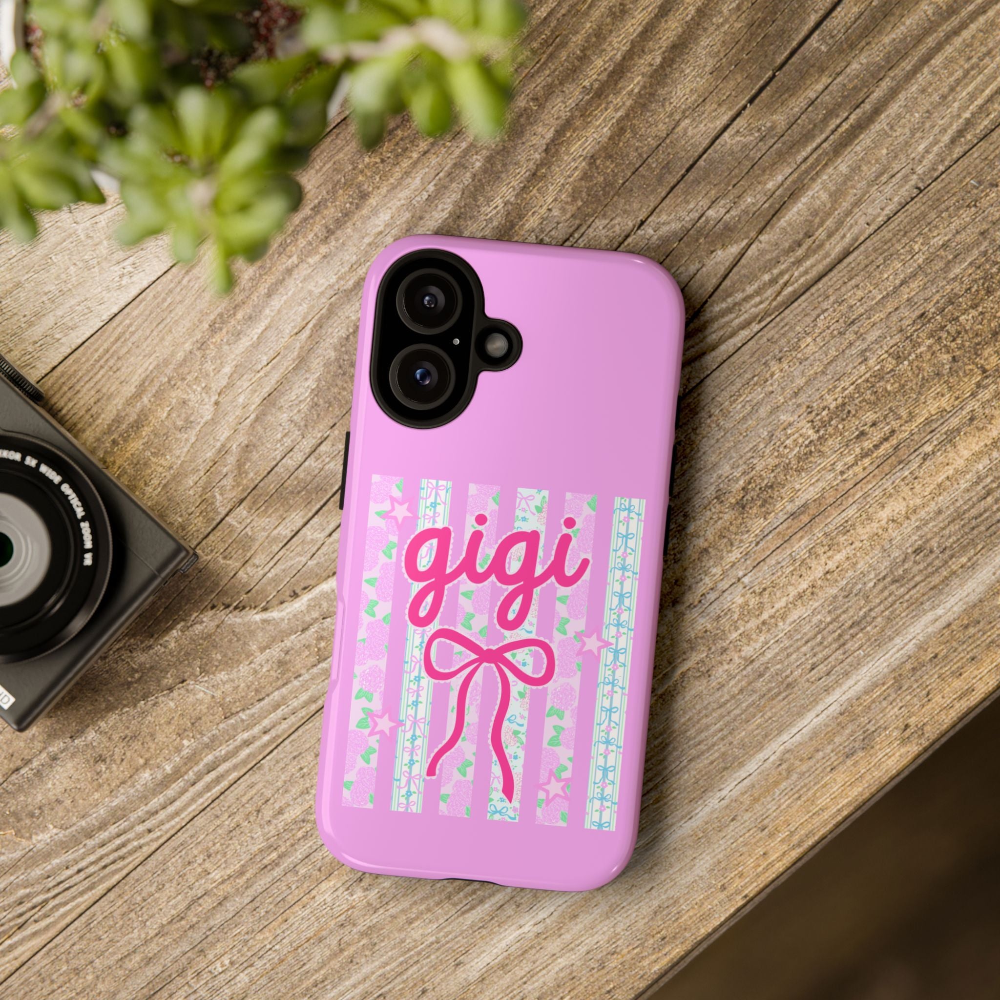 Gigi Pink Floral Bow Tough Phone Case
