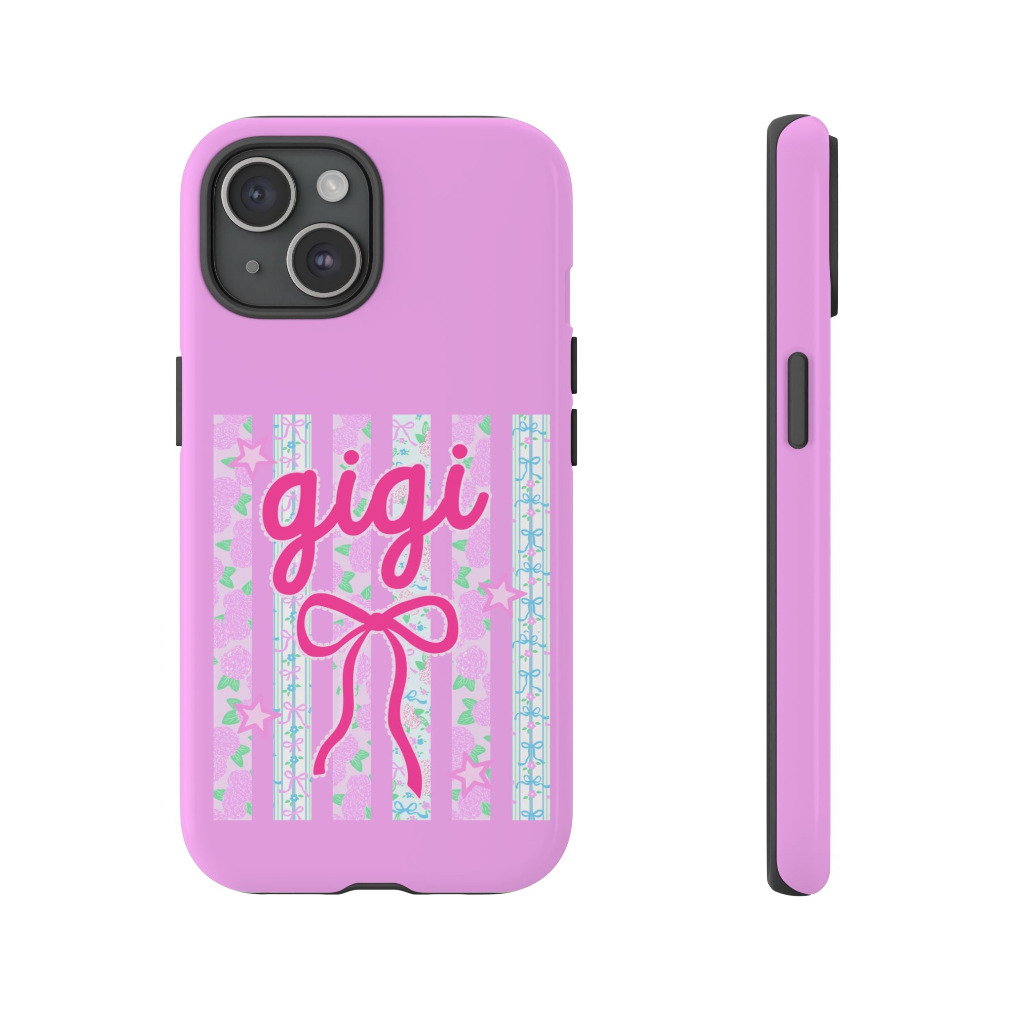 Gigi Pink Floral Bow Tough Phone Case
