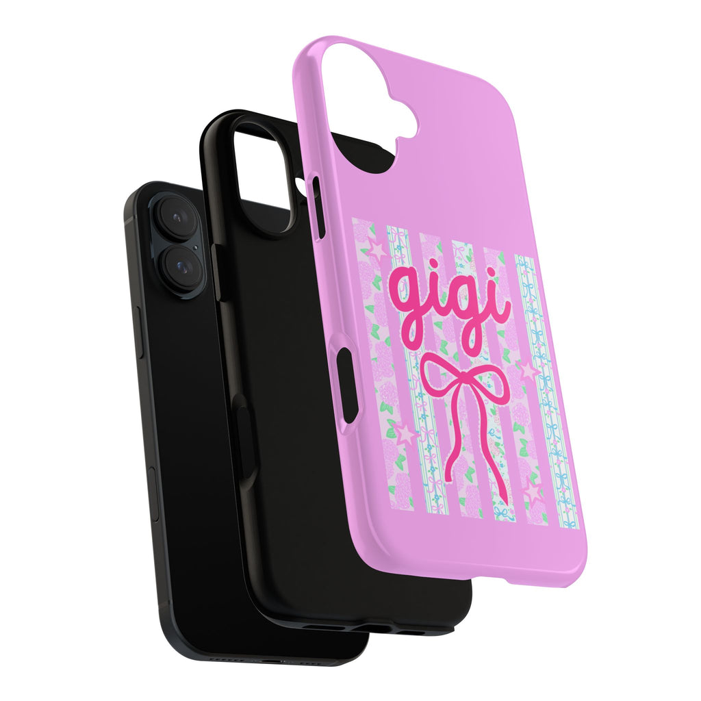 Gigi Pink Floral Bow Tough Phone Case