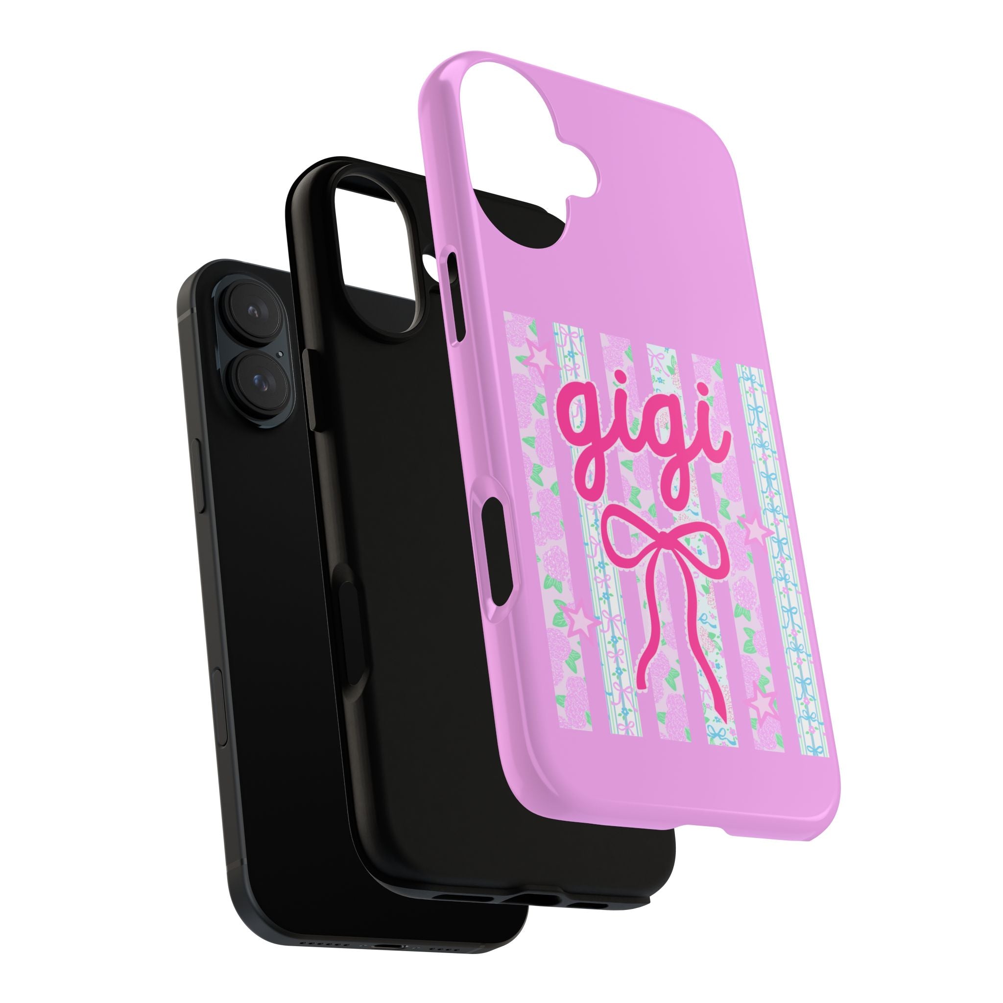 Gigi Pink Floral Bow Tough Phone Case