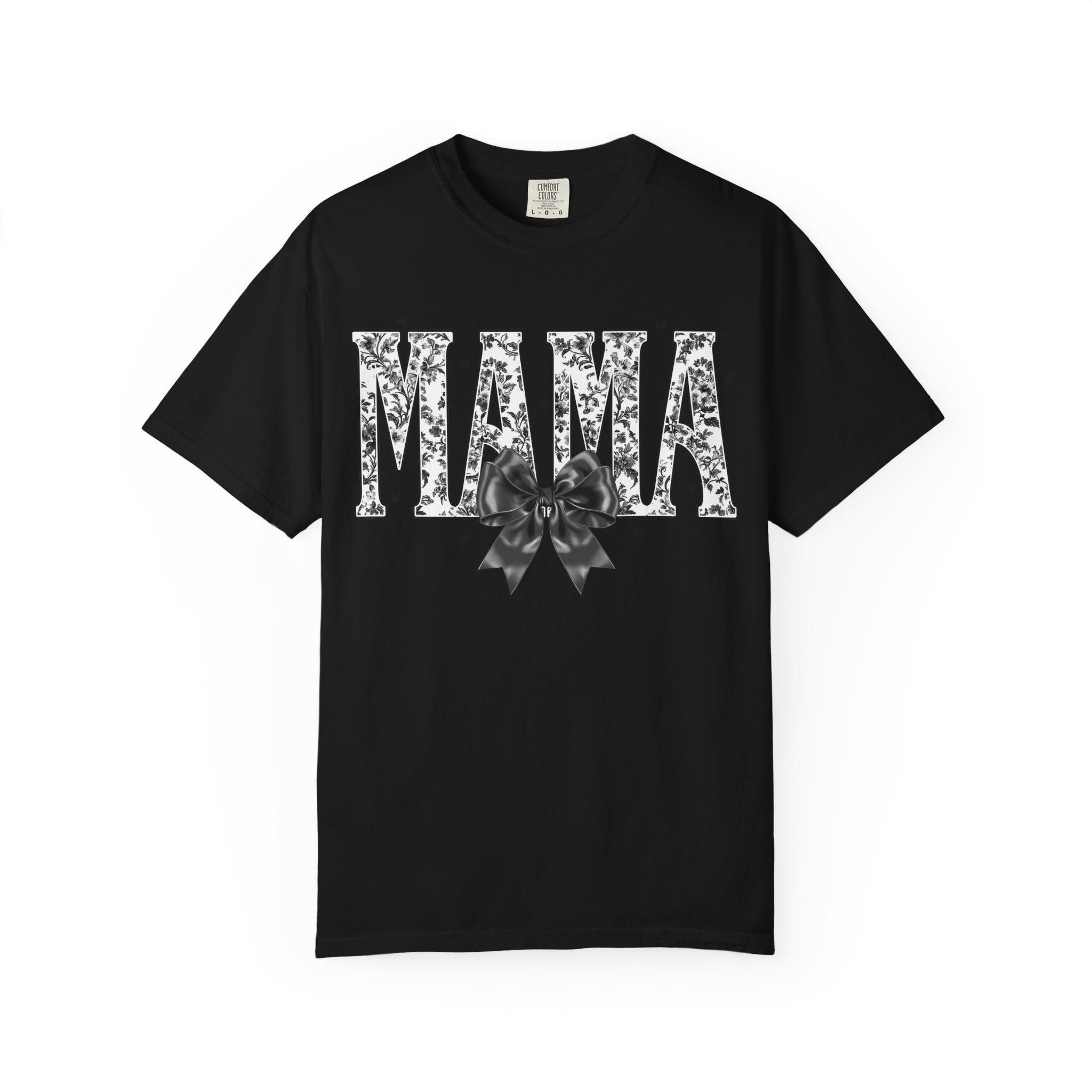 Comfort colors Mama Floral Script T‑Shirt