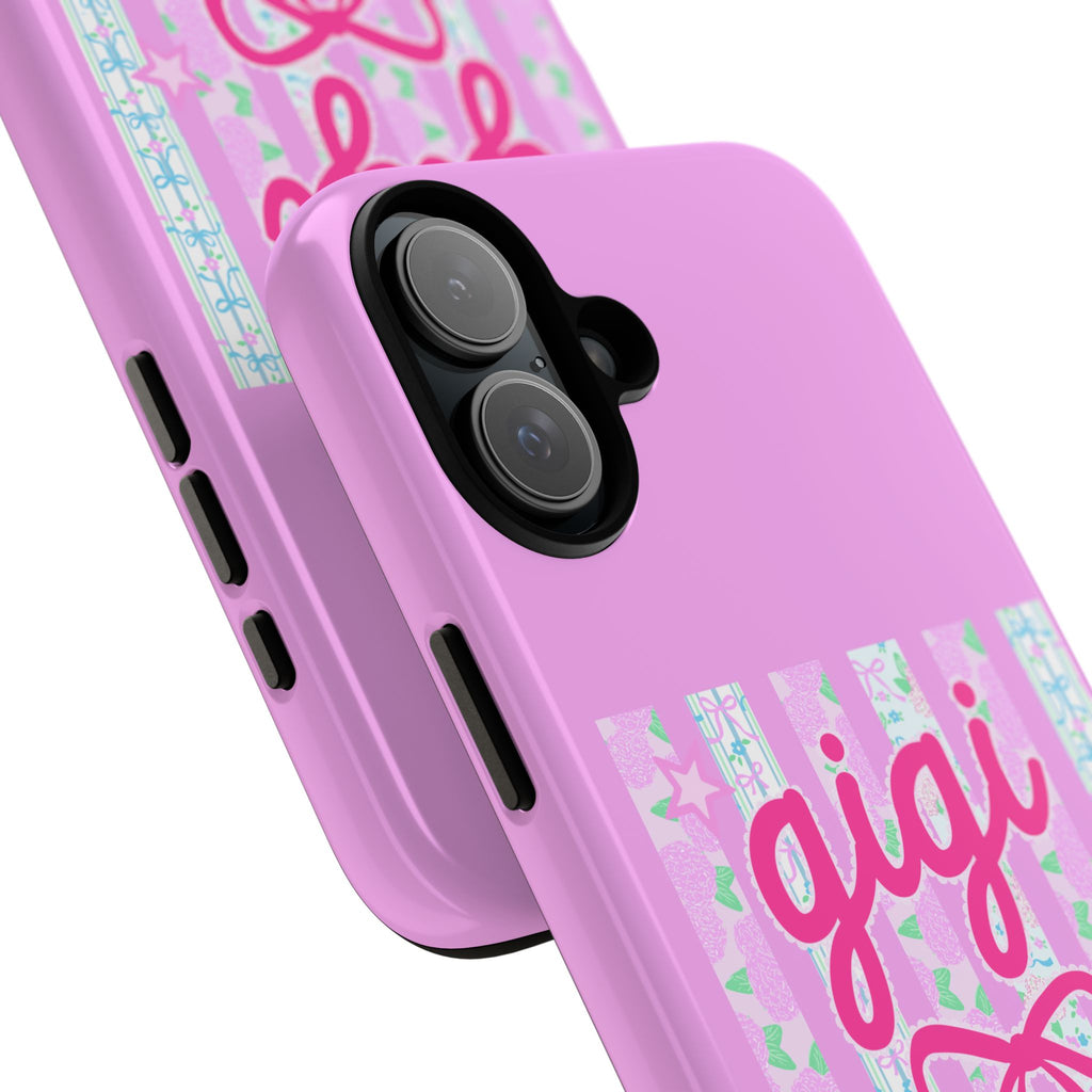 Gigi Pink Floral Bow Tough Phone Case