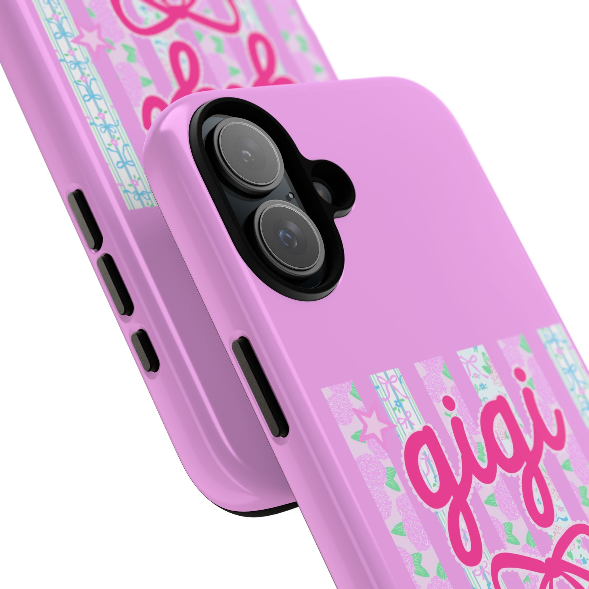 Gigi Pink Floral Bow Tough Phone Case