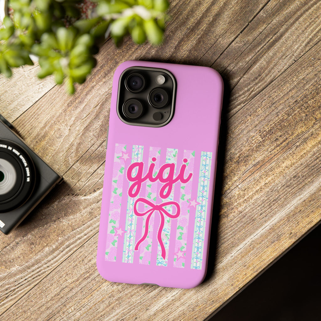 Gigi Pink Floral Bow Tough Phone Case