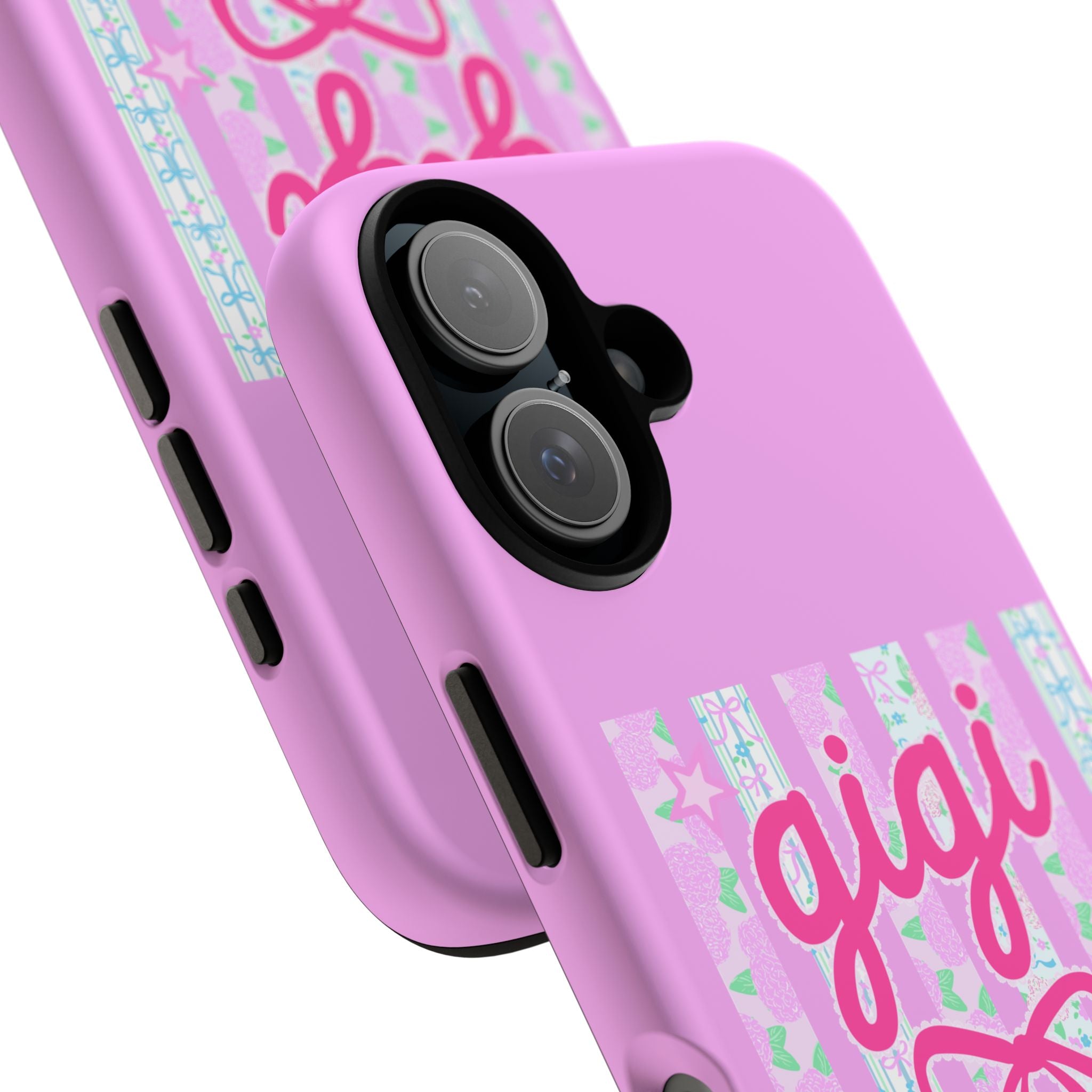Gigi Pink Floral Bow Tough Phone Case