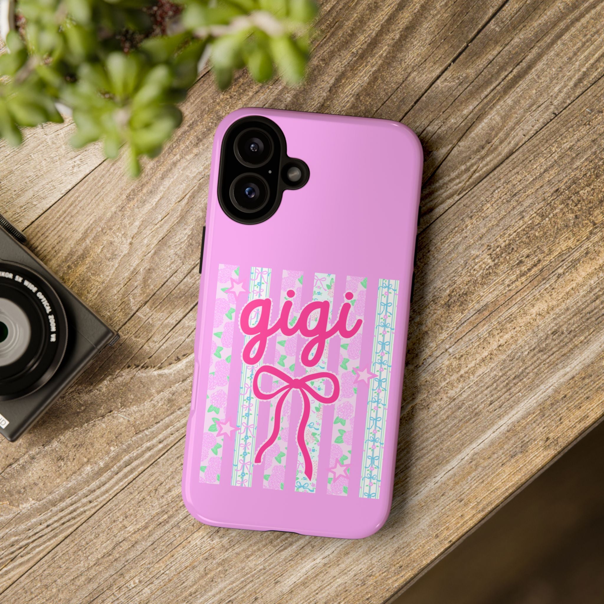 Gigi Pink Floral Bow Tough Phone Case