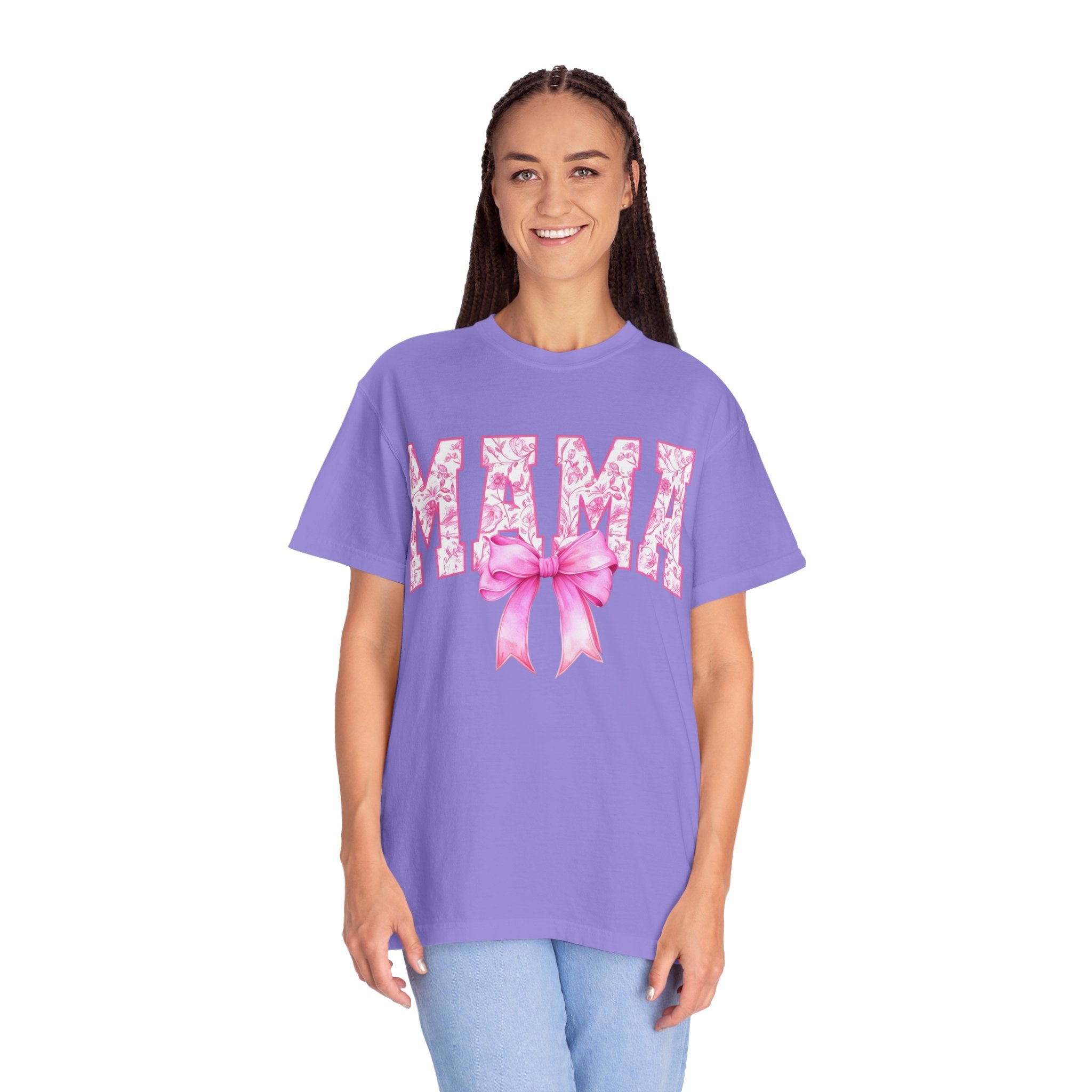 Comfort colors MAMA Pink Floral Tshirt
