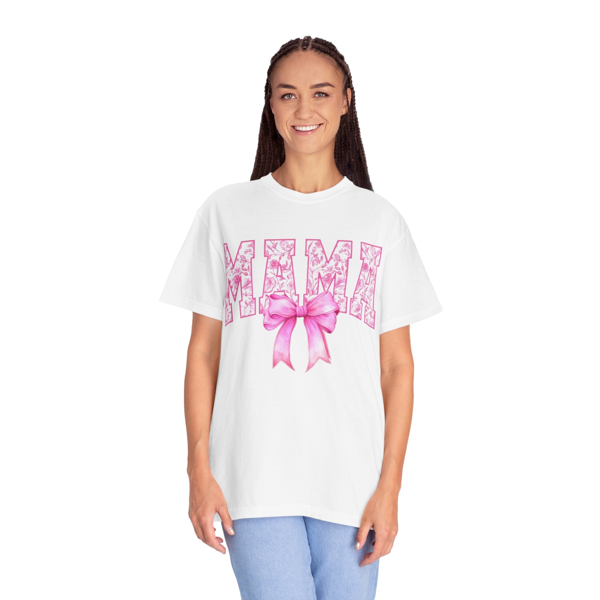 Comfort colors MAMA Pink Floral Tshirt