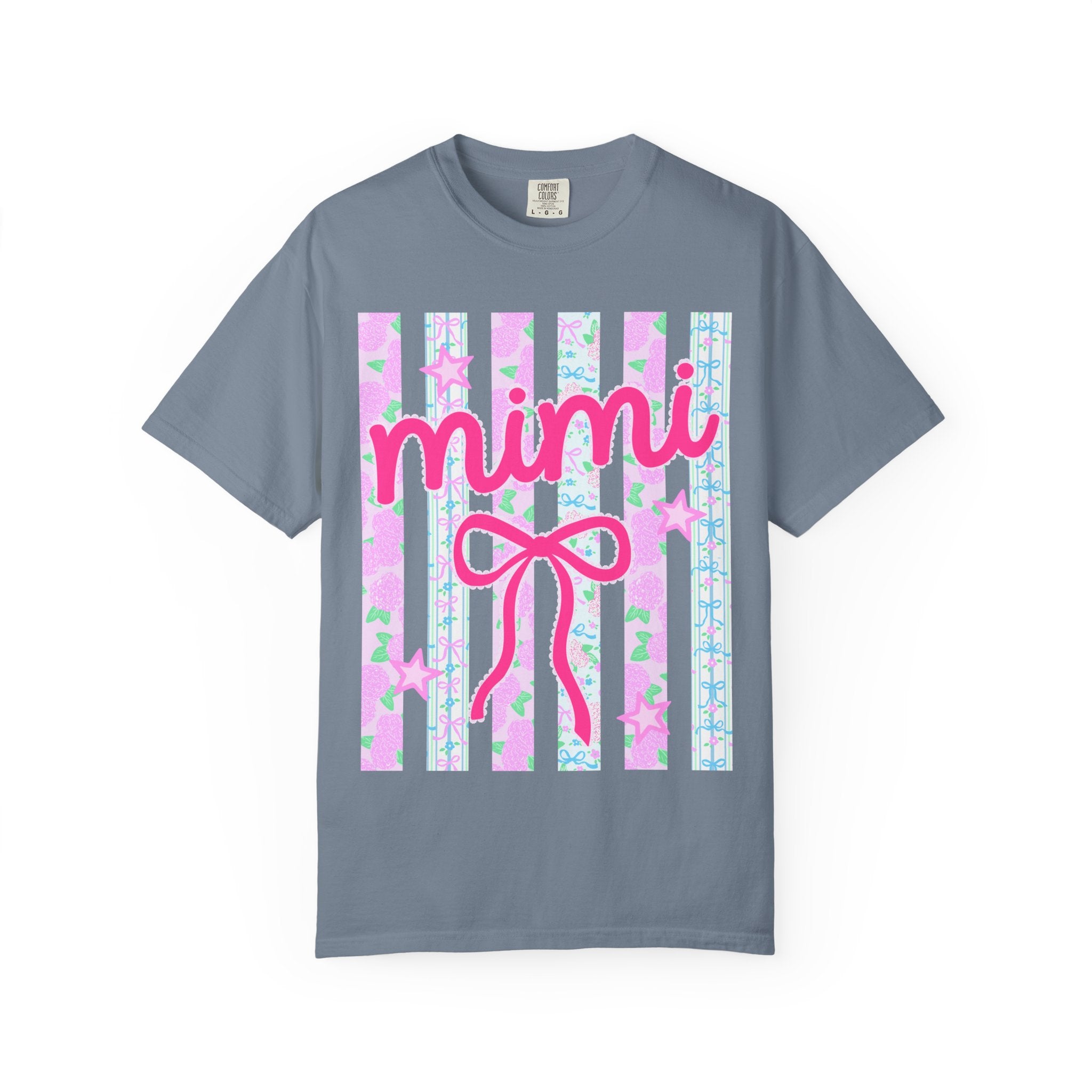 Mimi Pink Bow T-Shirt — Cute Pastel Stars & Stripes Graphic Tee