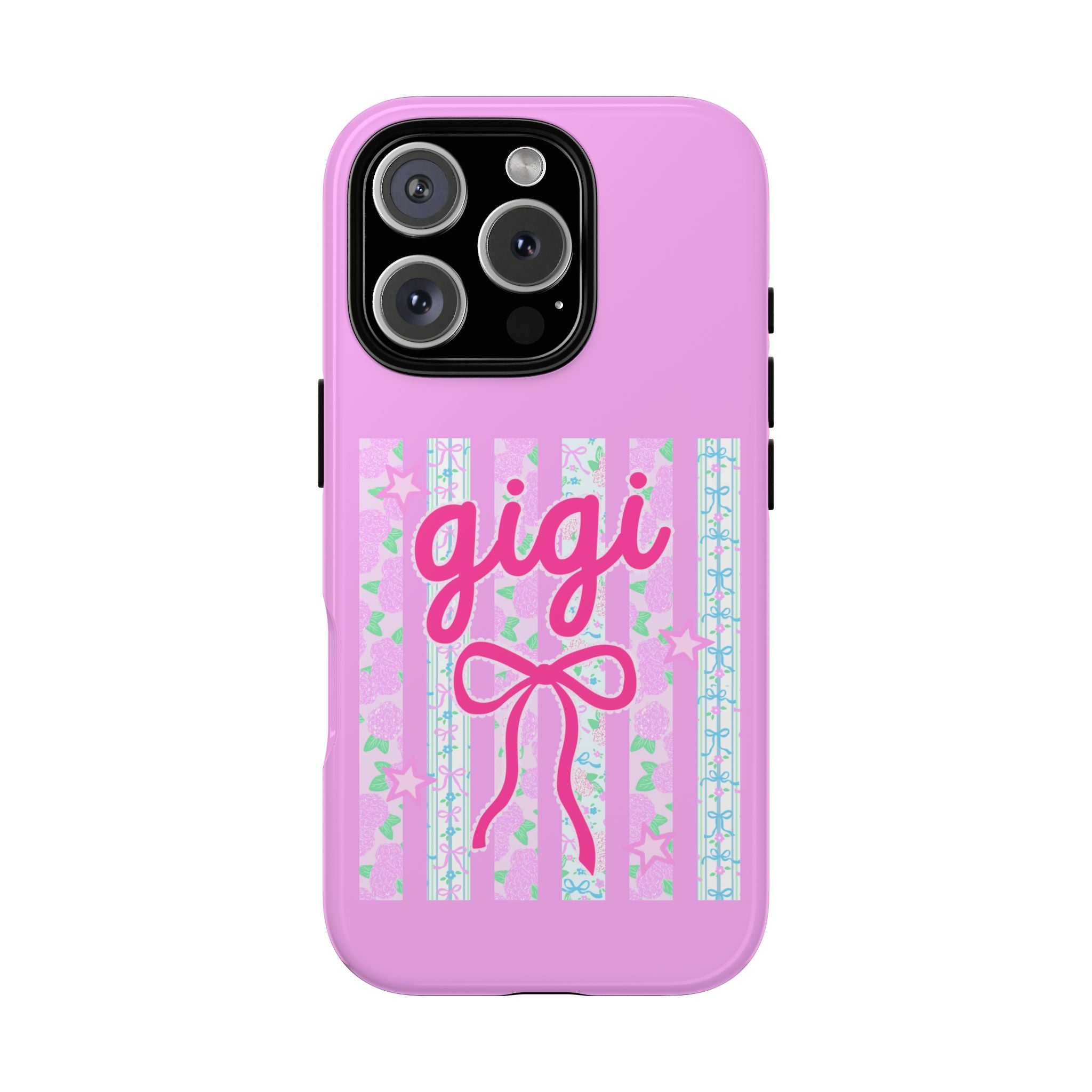 Gigi Pink Floral Bow Tough Phone Case