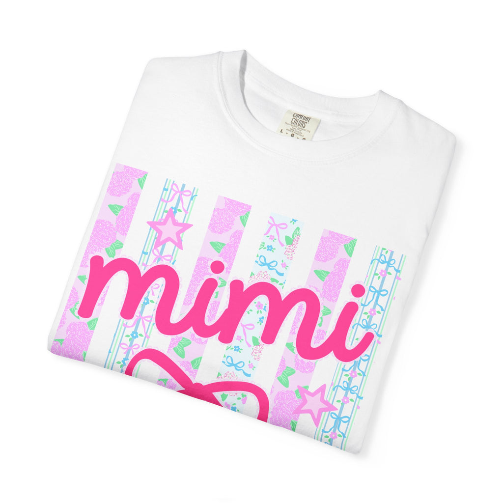 Mimi Pink Bow T-Shirt — Cute Pastel Stars & Stripes Graphic Tee