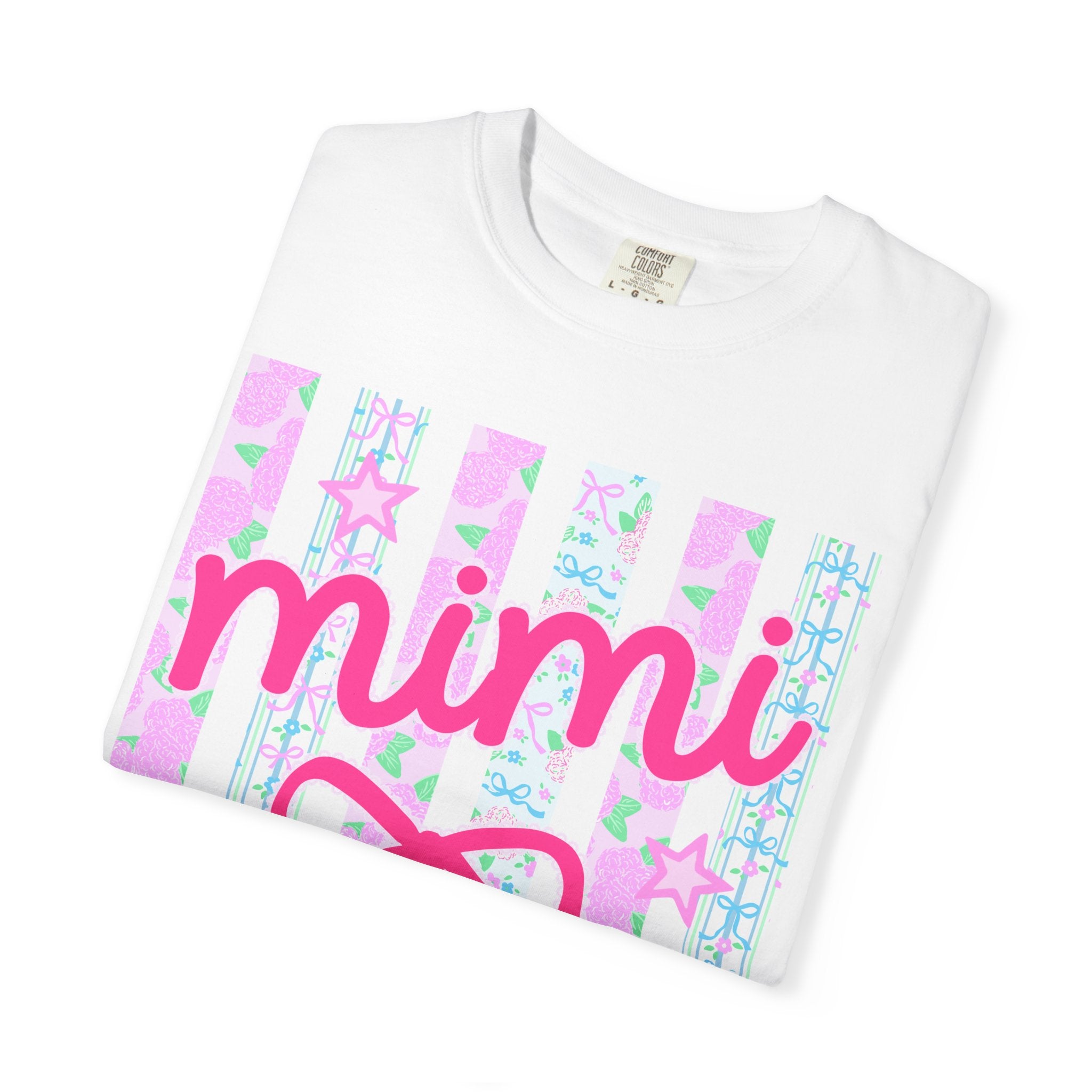 Mimi Pink Bow T-Shirt — Cute Pastel Stars & Stripes Graphic Tee