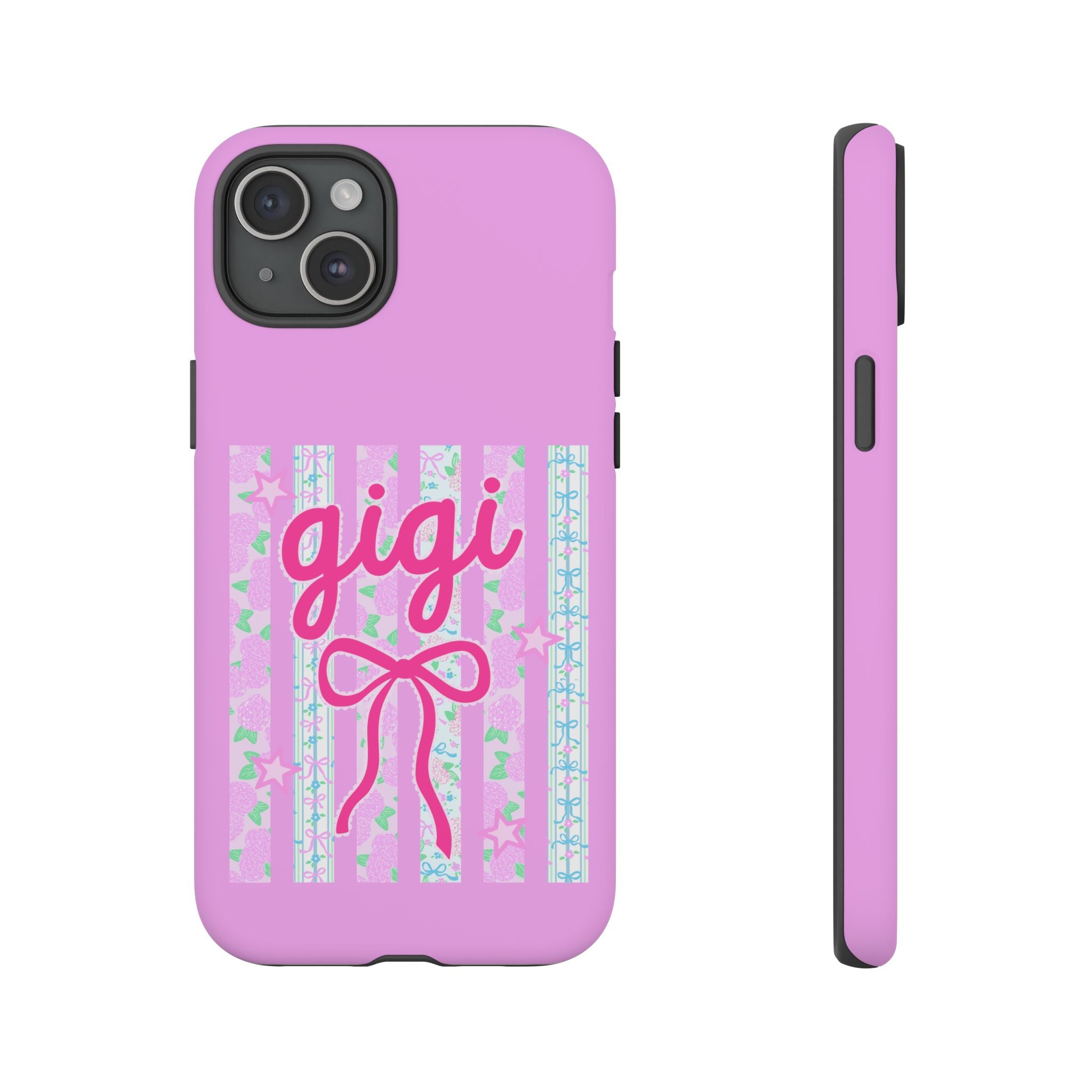 Gigi Pink Floral Bow Tough Phone Case