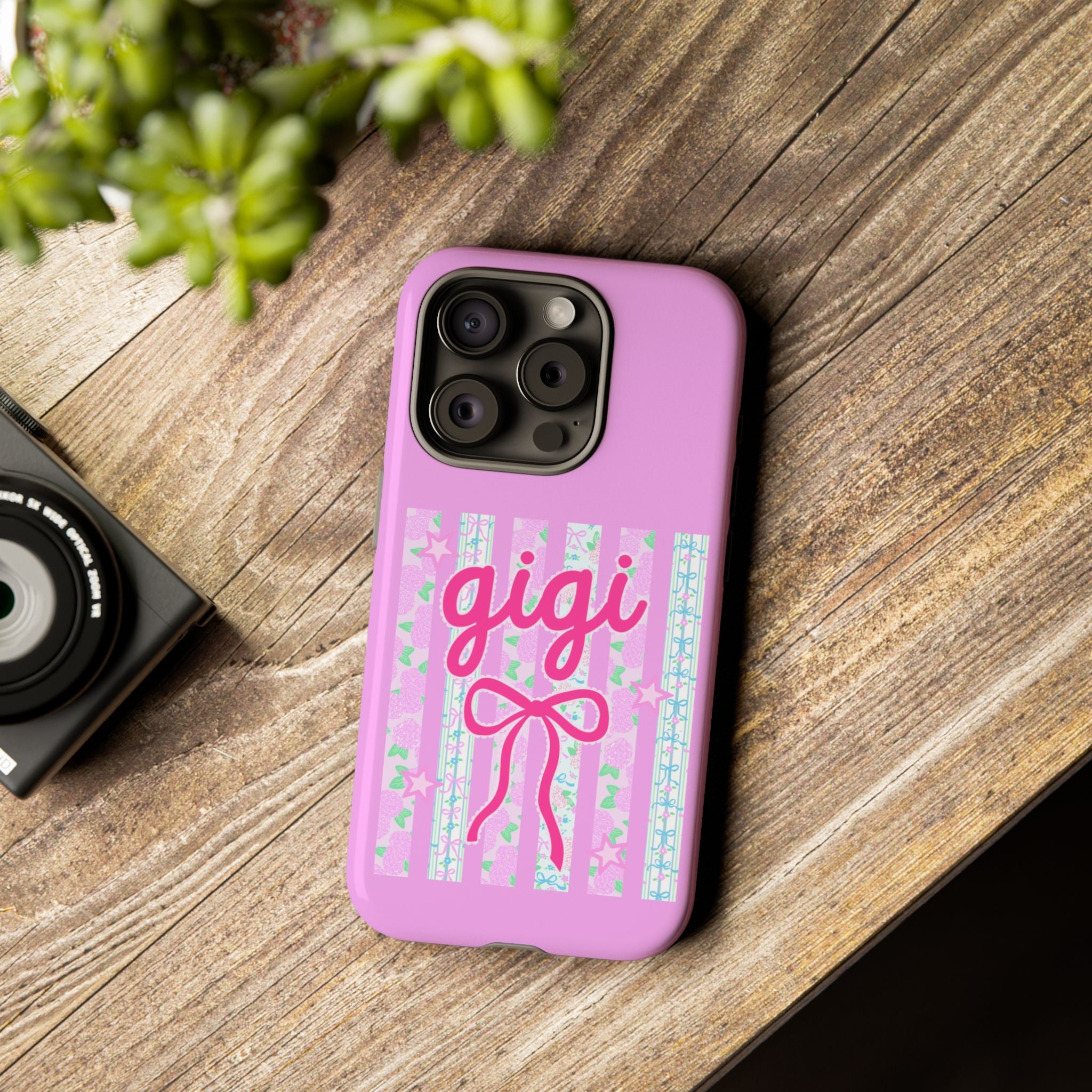 Gigi Pink Floral Bow Tough Phone Case