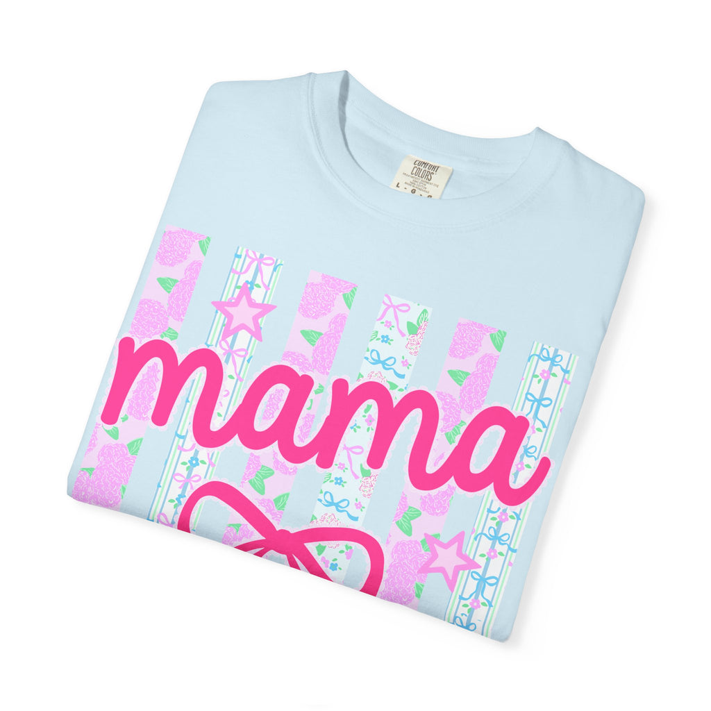 Mama Bow T-Shirt — Pastel Stripes & Ribbon Mother’s Day Tee