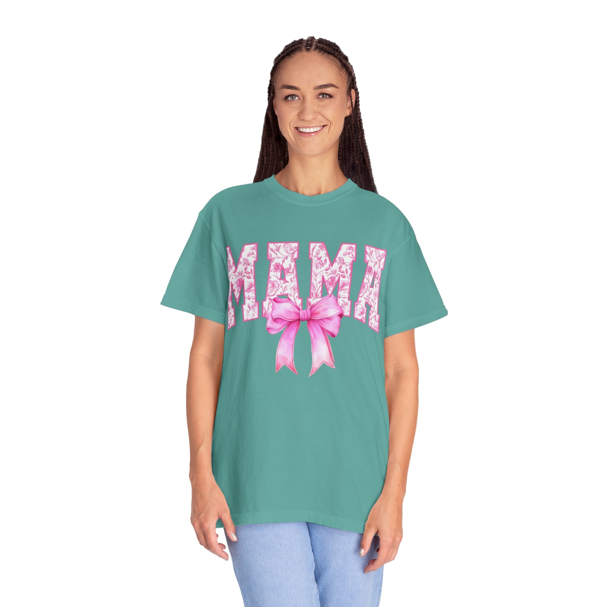 Comfort colors MAMA Pink Floral Tshirt