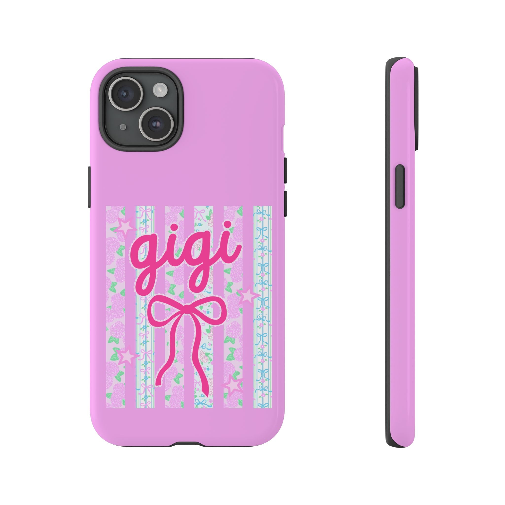 Gigi Pink Floral Bow Tough Phone Case