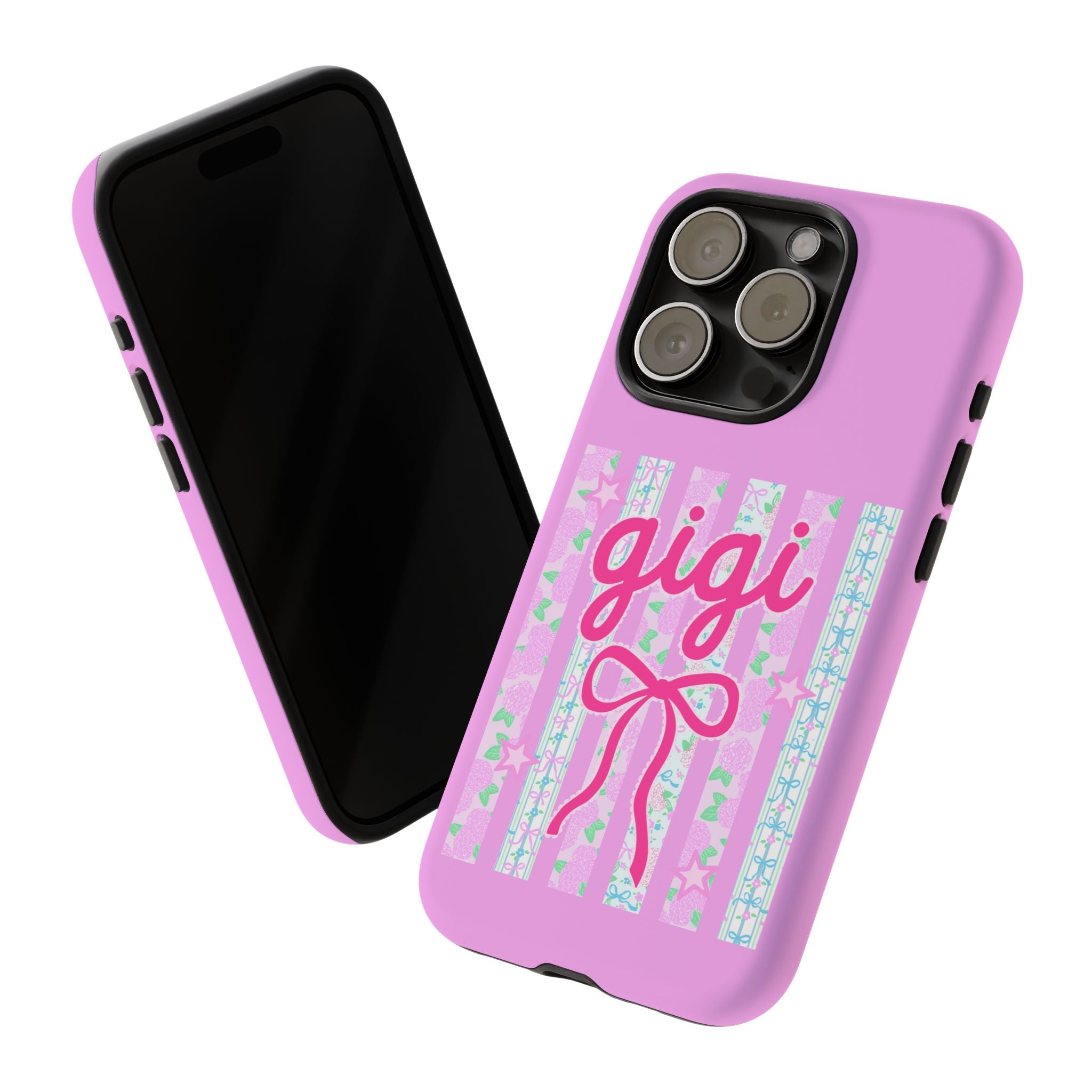 Gigi Pink Floral Bow Tough Phone Case