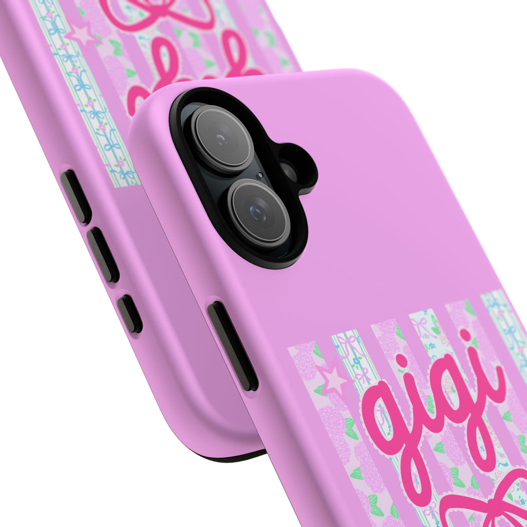 Gigi Pink Floral Bow Tough Phone Case