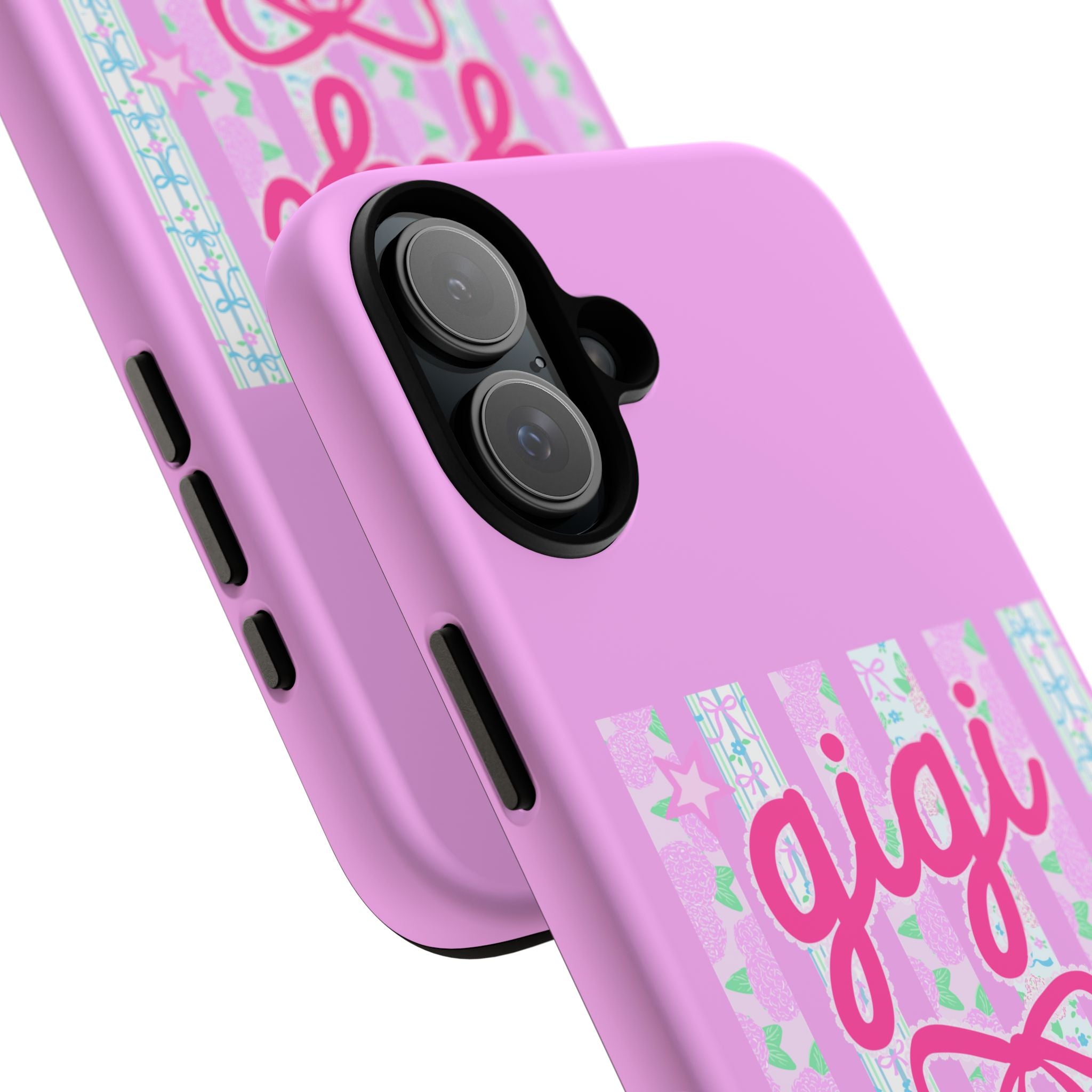 Gigi Pink Floral Bow Tough Phone Case
