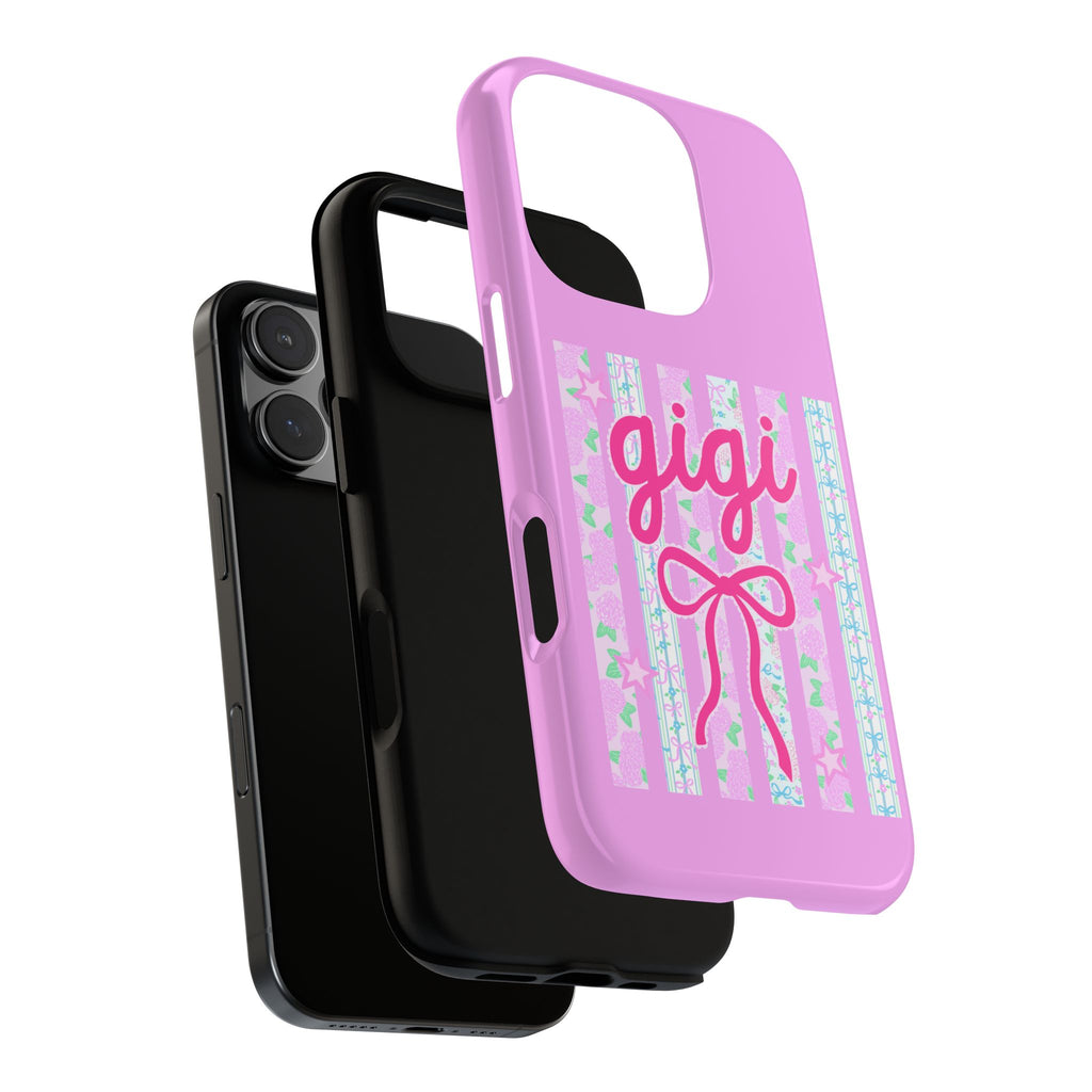 Gigi Pink Floral Bow Tough Phone Case