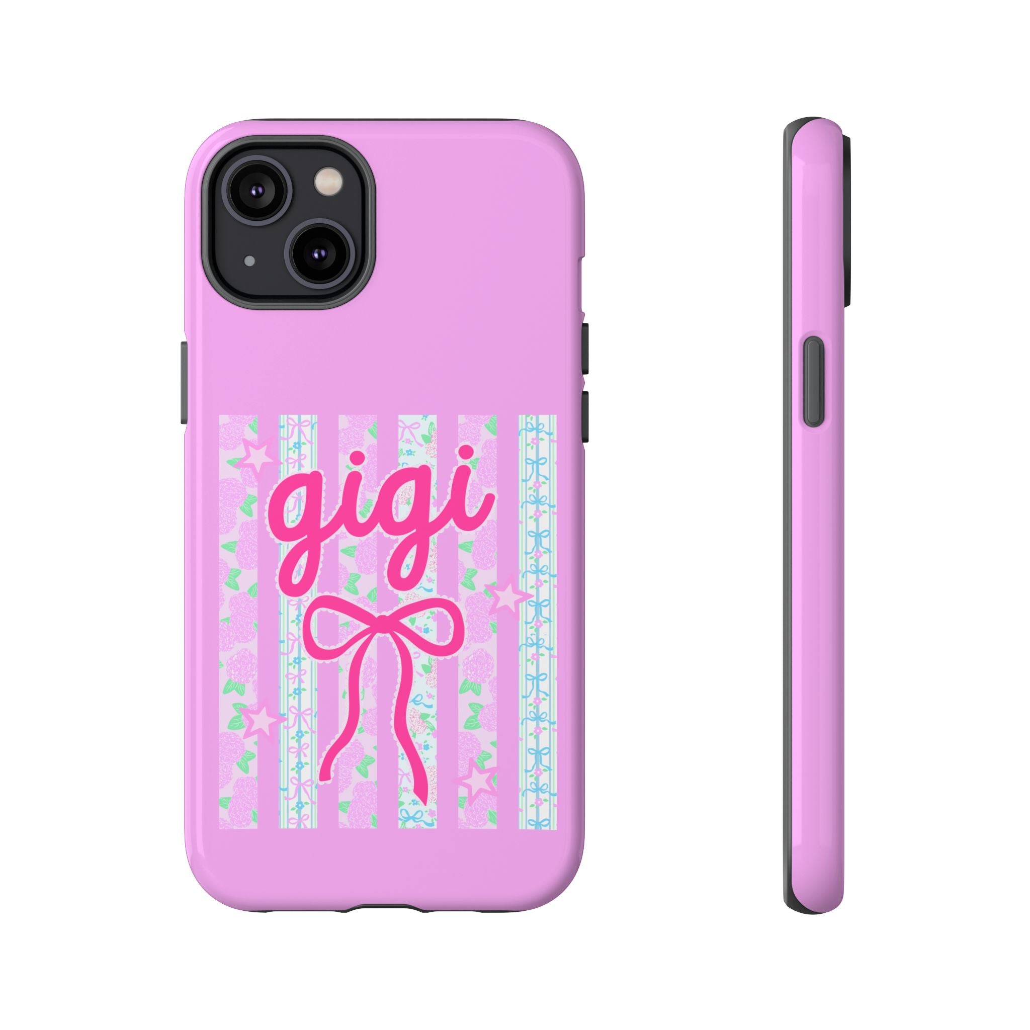 Gigi Pink Floral Bow Tough Phone Case