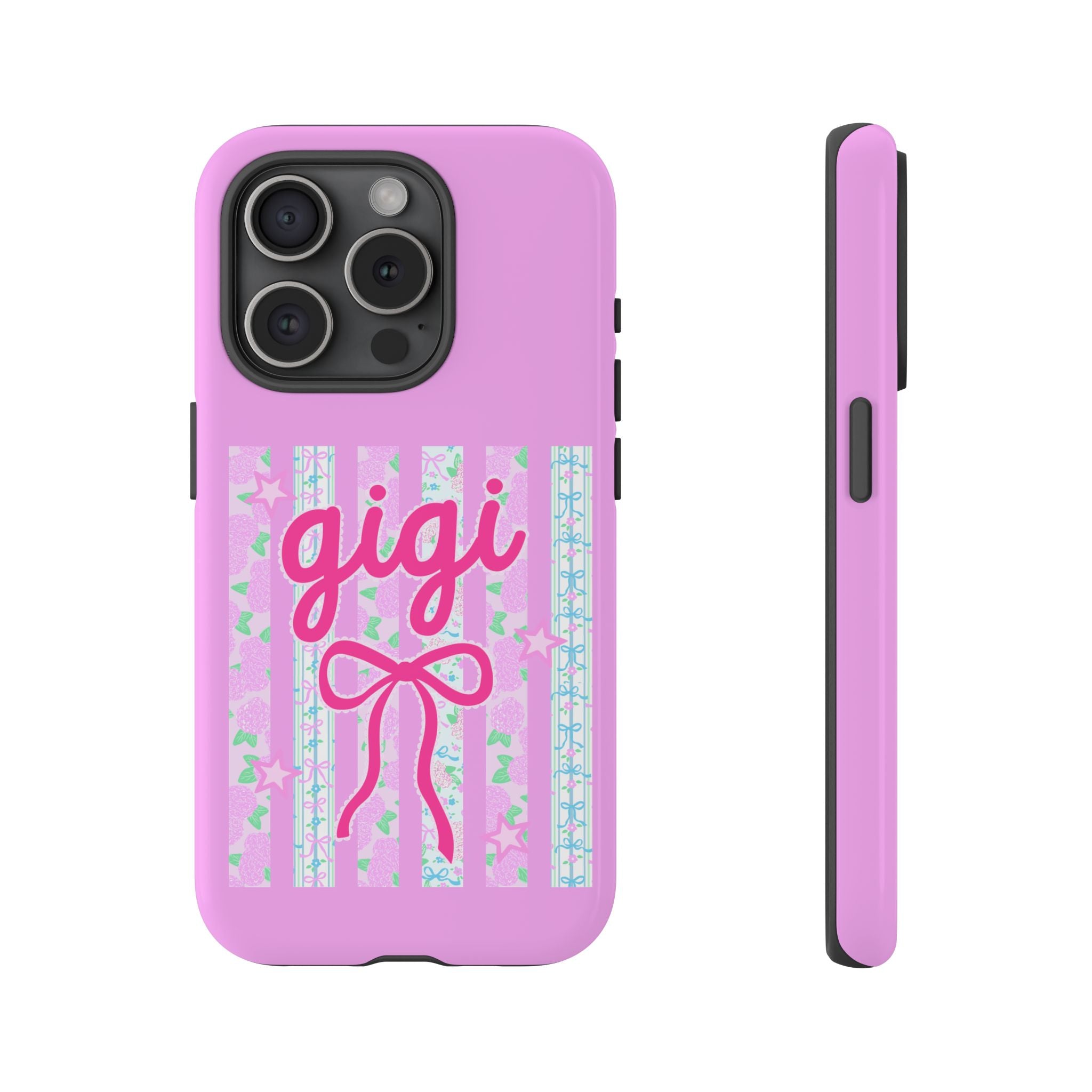 Gigi Pink Floral Bow Tough Phone Case