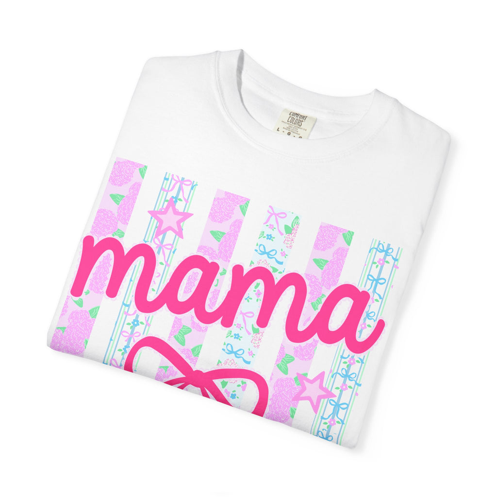 Mama Bow T-Shirt — Pastel Stripes & Ribbon Mother’s Day Tee