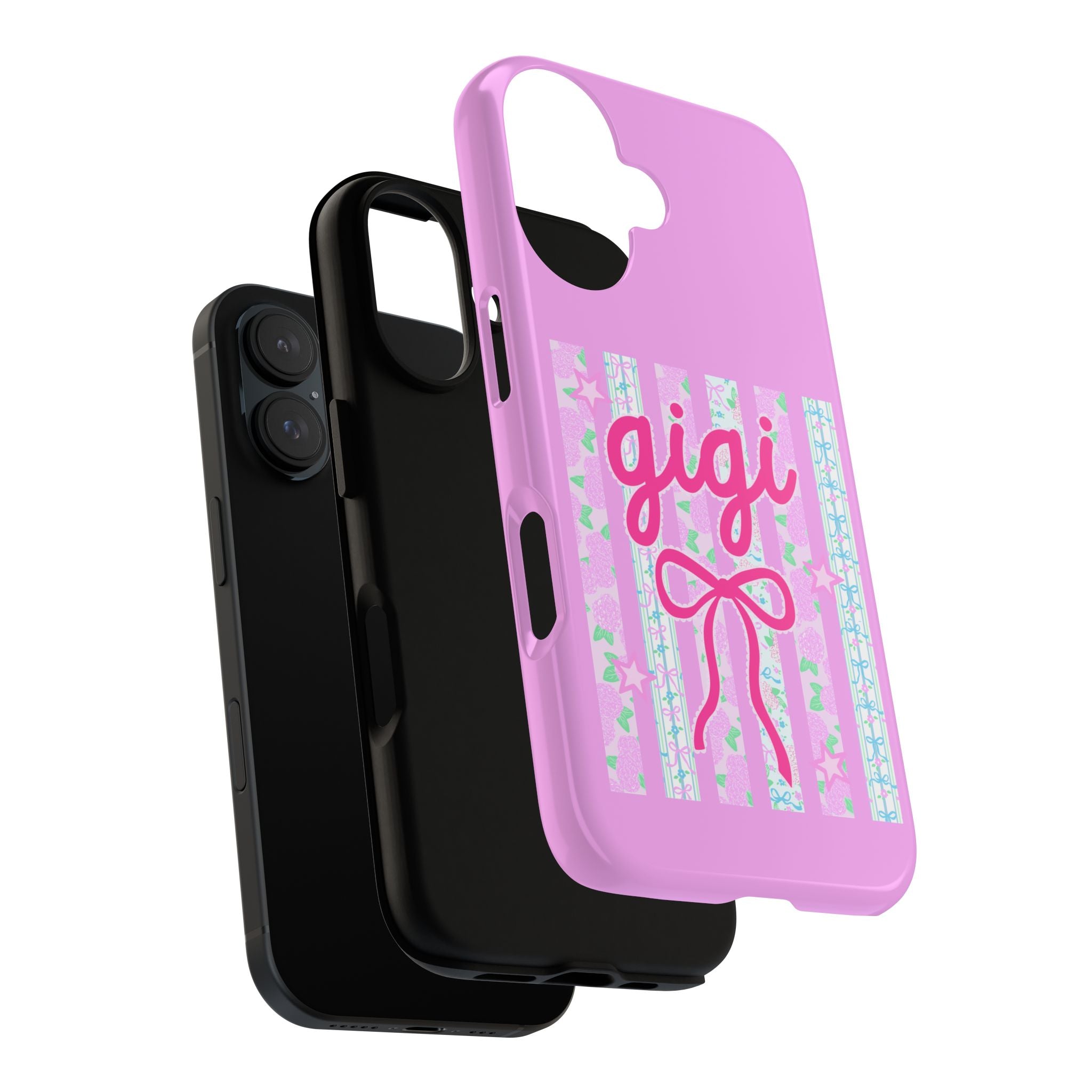 Gigi Pink Floral Bow Tough Phone Case