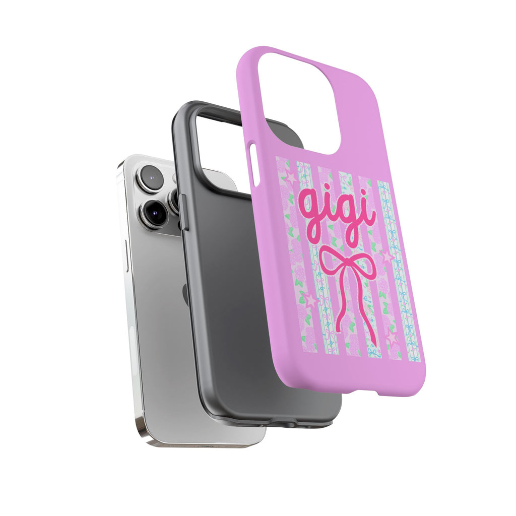 Gigi Pink Floral Bow Tough Phone Case