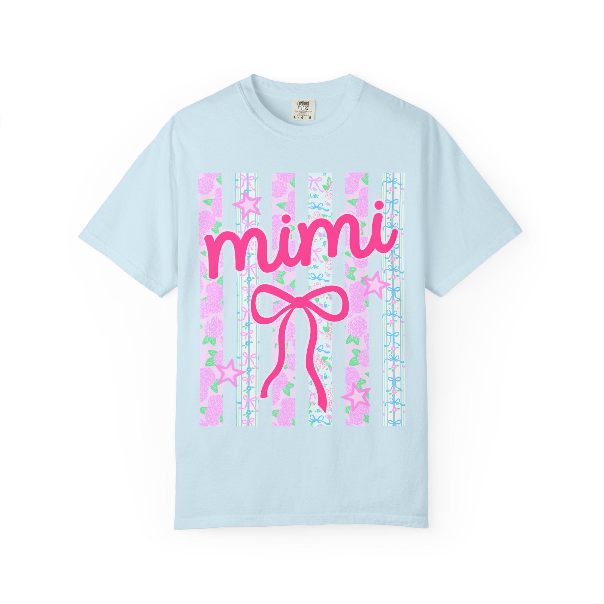Mimi Pink Bow T-Shirt — Cute Pastel Stars & Stripes Graphic Tee