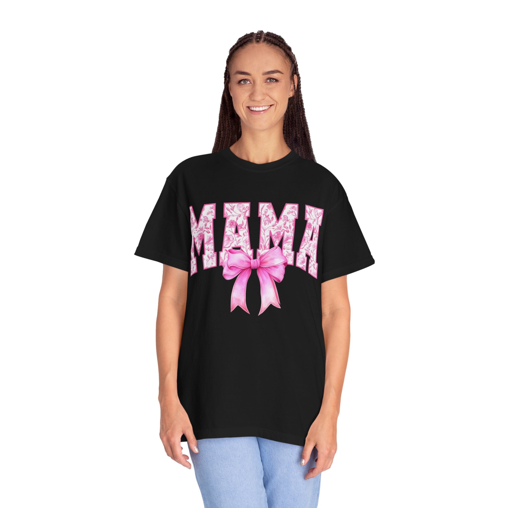 Comfort colors MAMA Pink Floral Tshirt