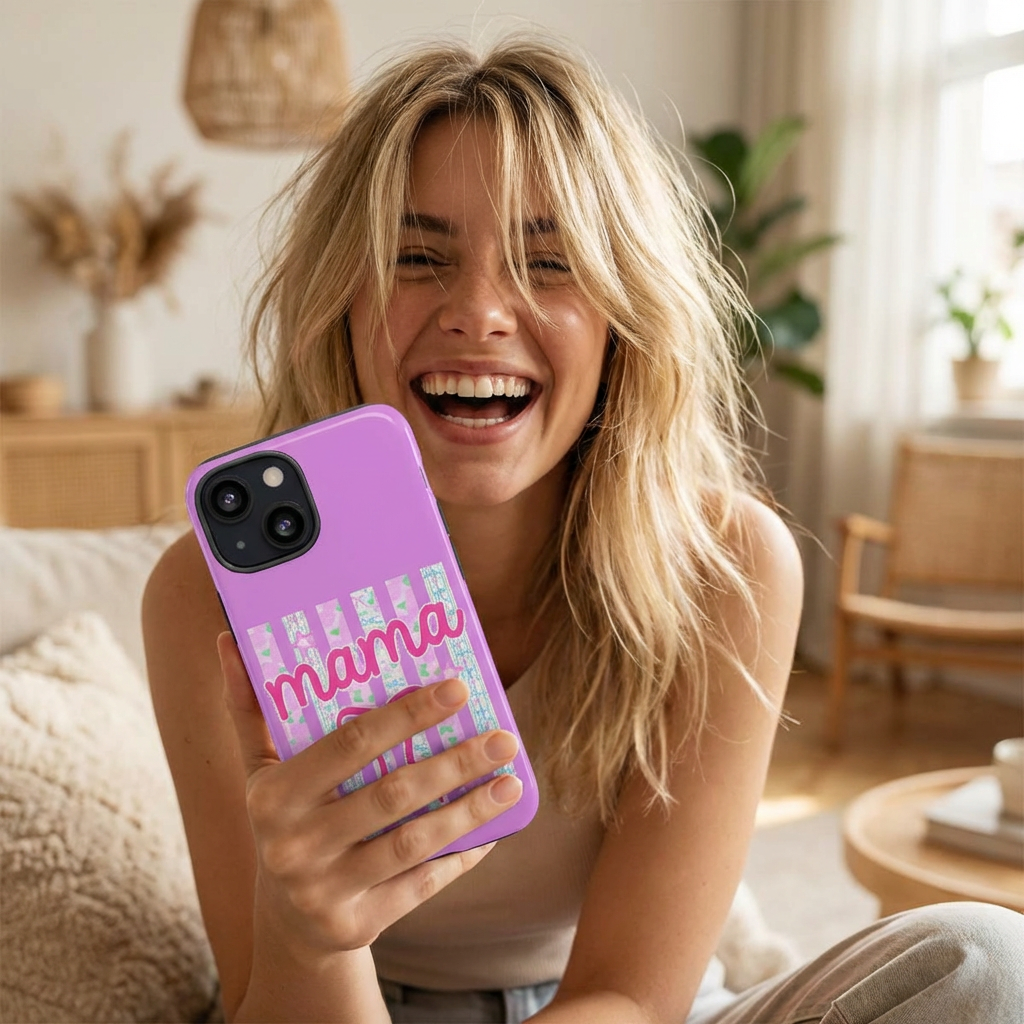 Mama Script Bow phone case