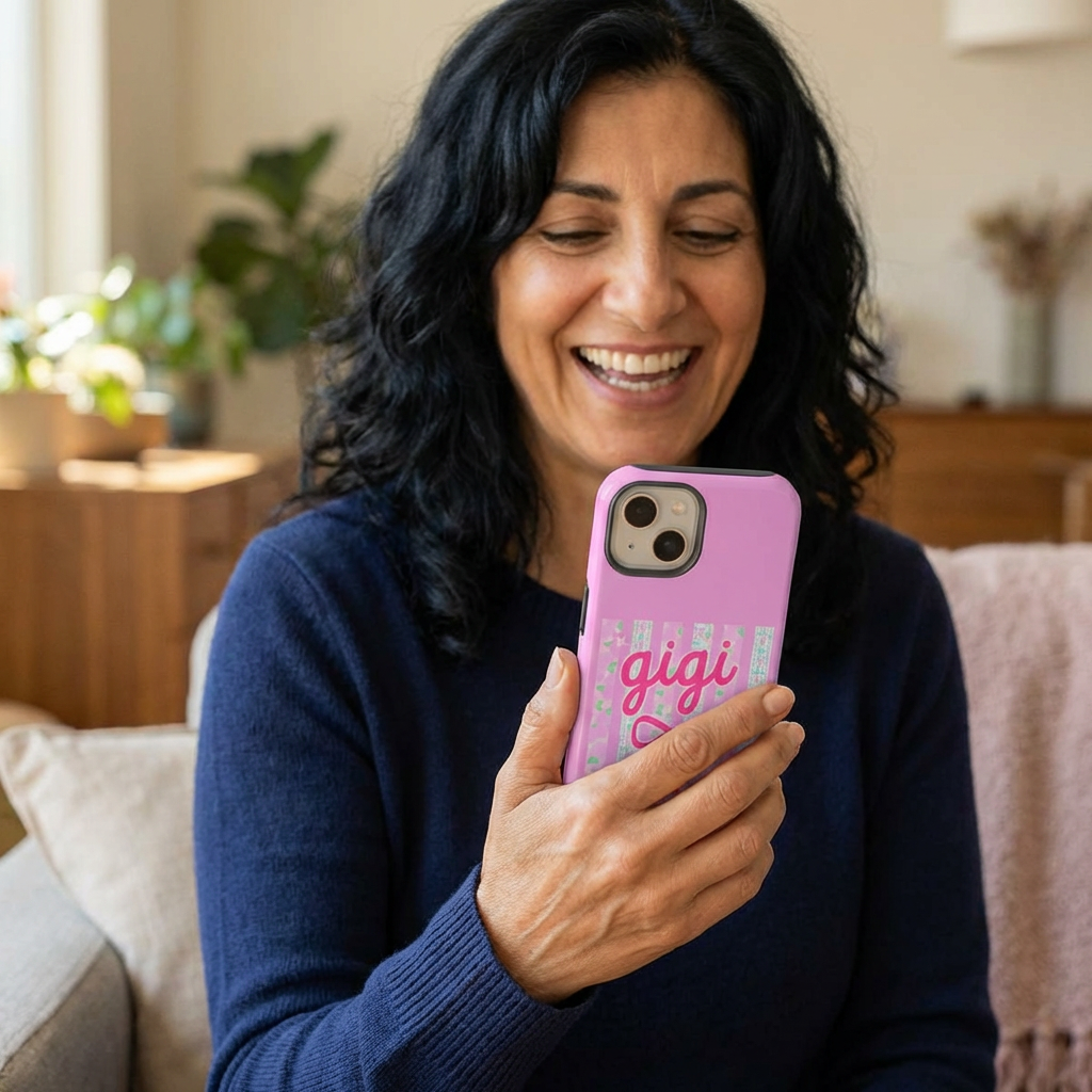 Gigi Pink Floral Bow Tough Phone Case
