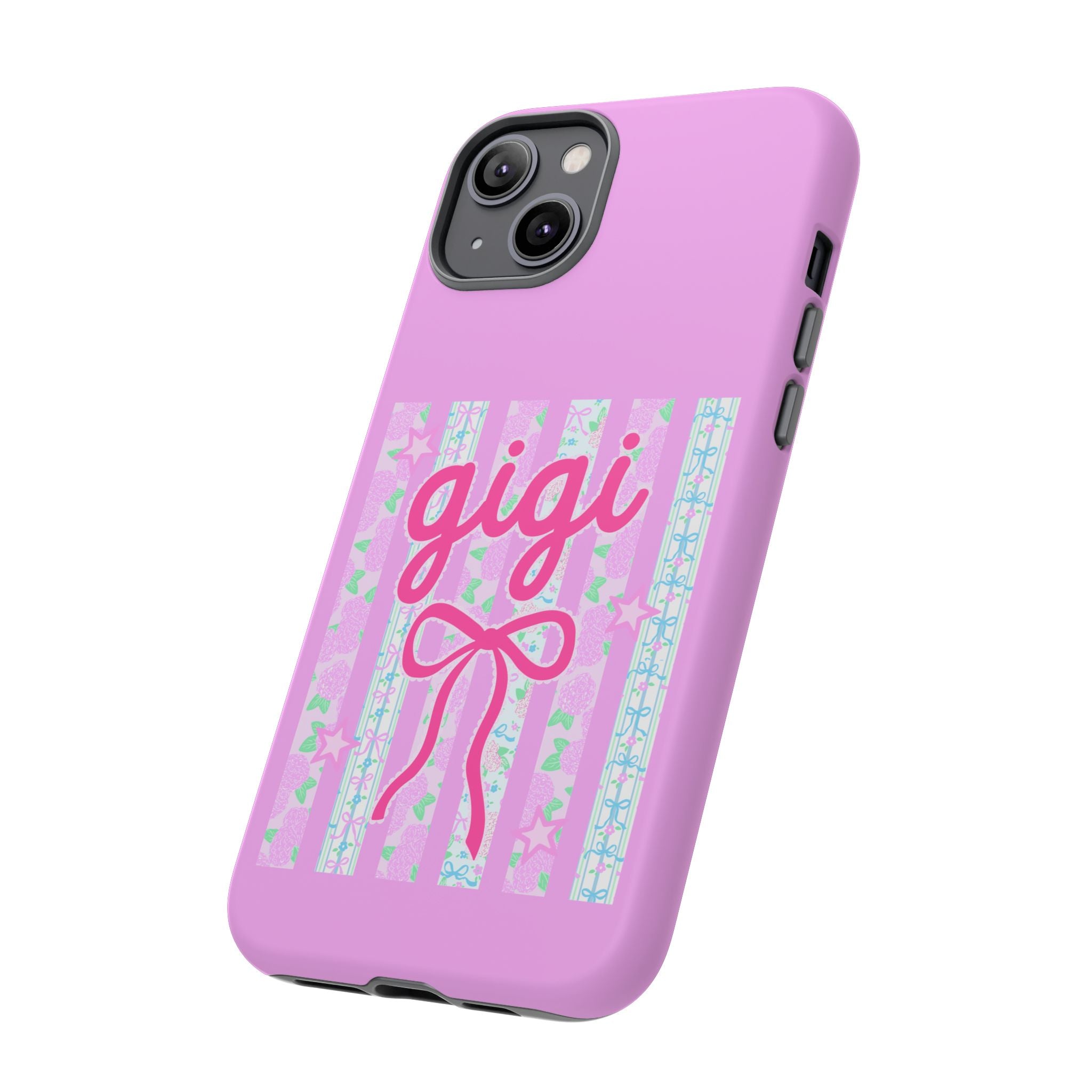 Gigi Pink Floral Bow Tough Phone Case