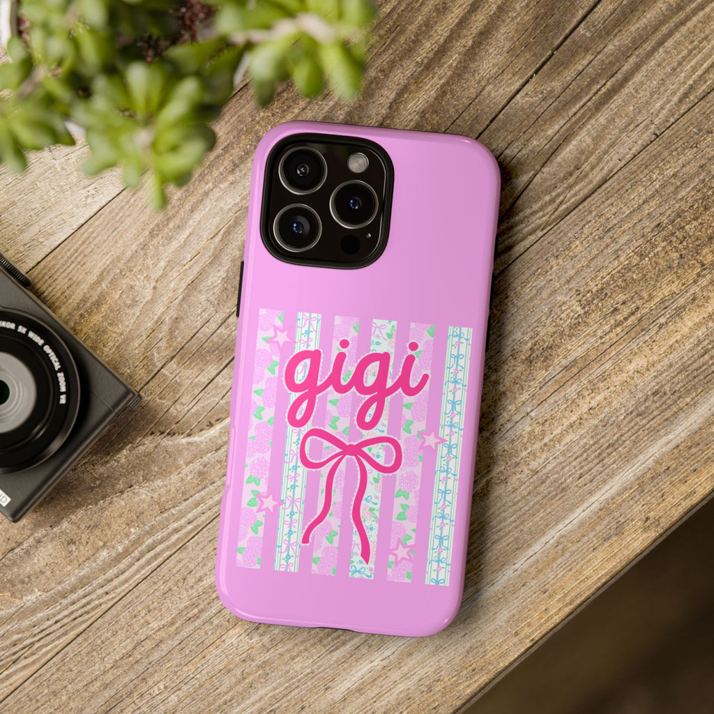 Gigi Pink Floral Bow Tough Phone Case