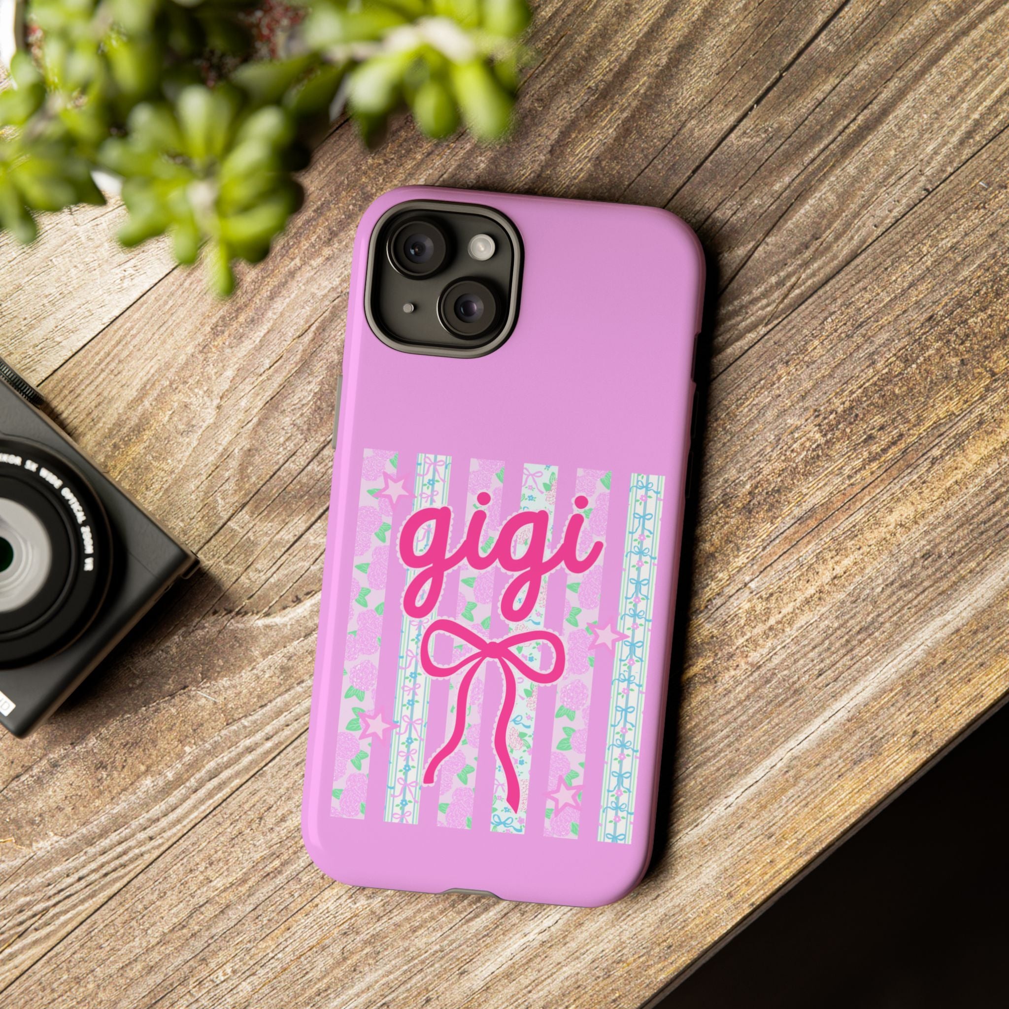 Gigi Pink Floral Bow Tough Phone Case