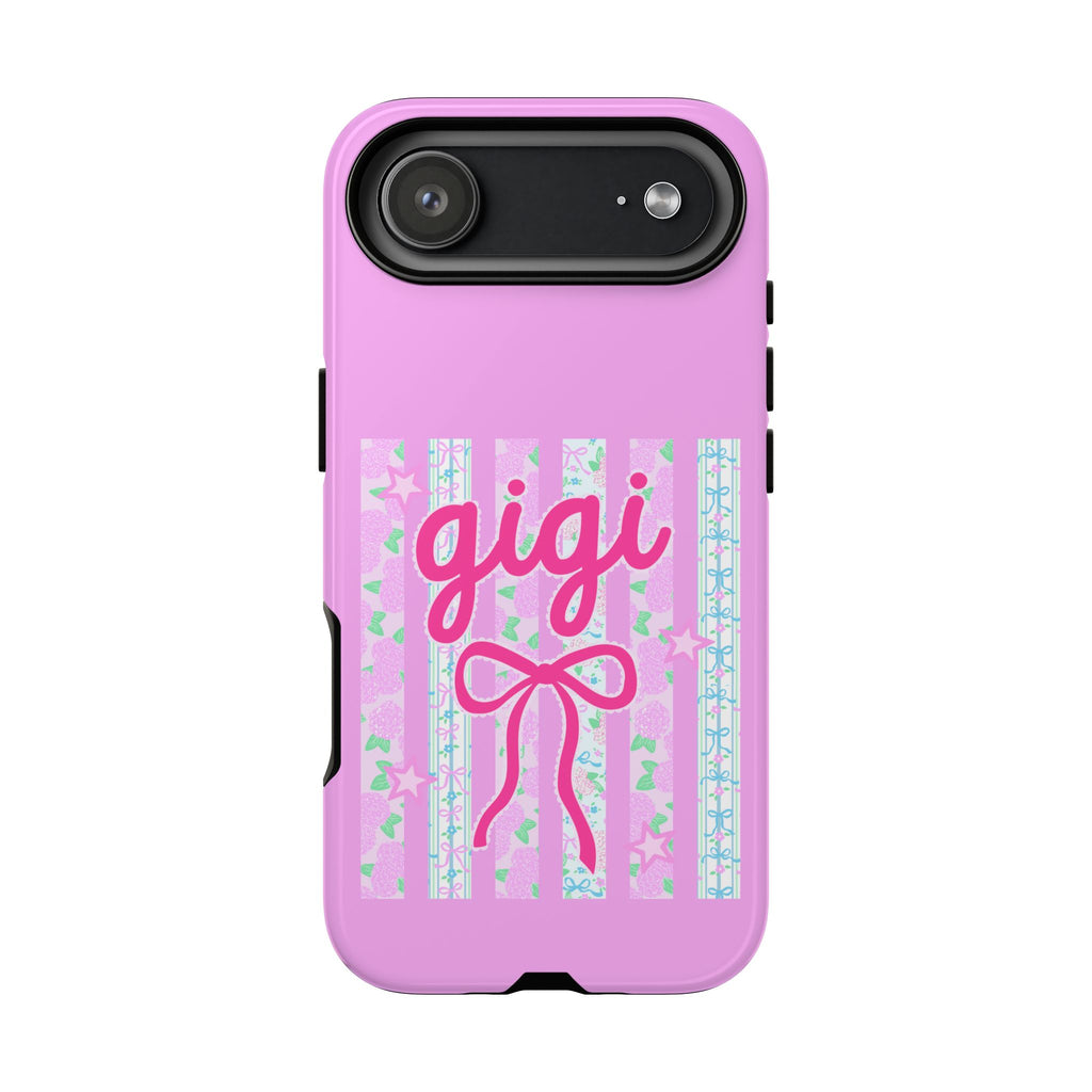 Gigi Pink Floral Bow Tough Phone Case