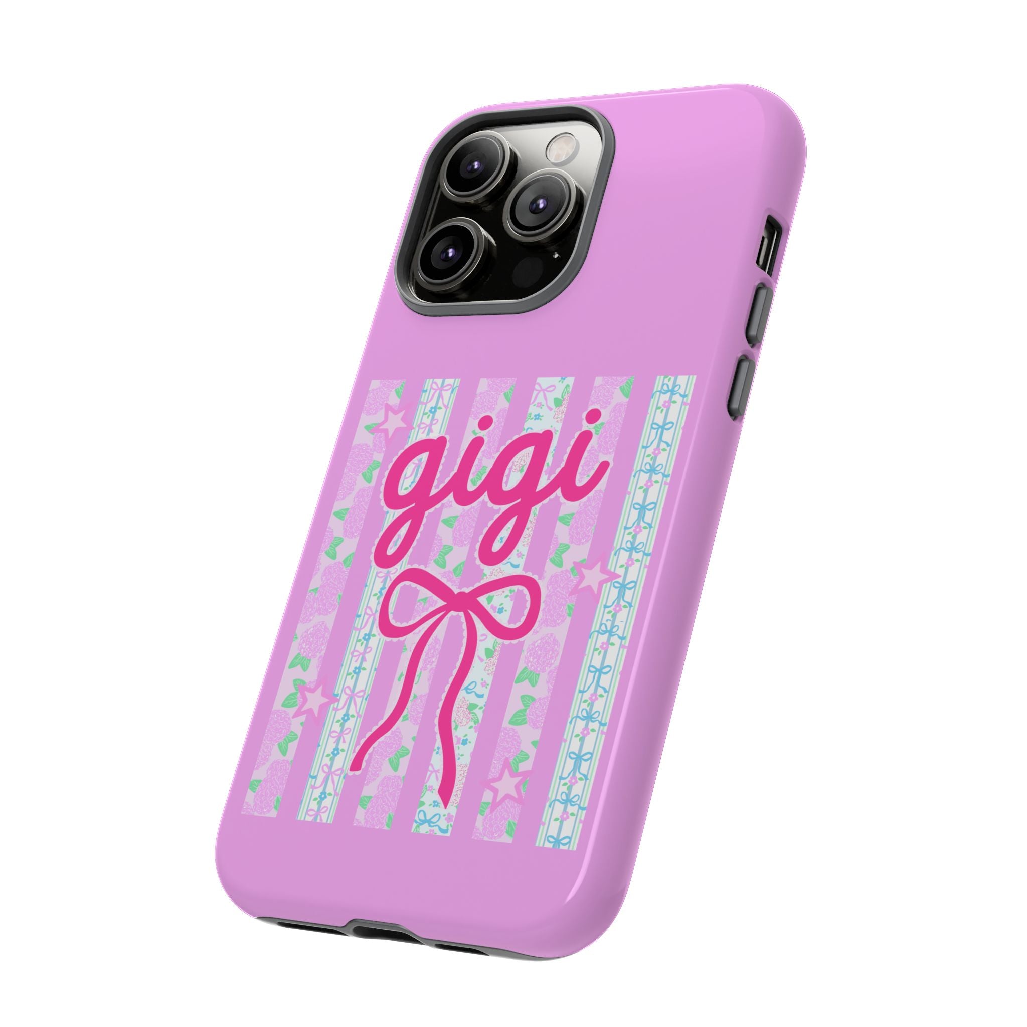 Gigi Pink Floral Bow Tough Phone Case