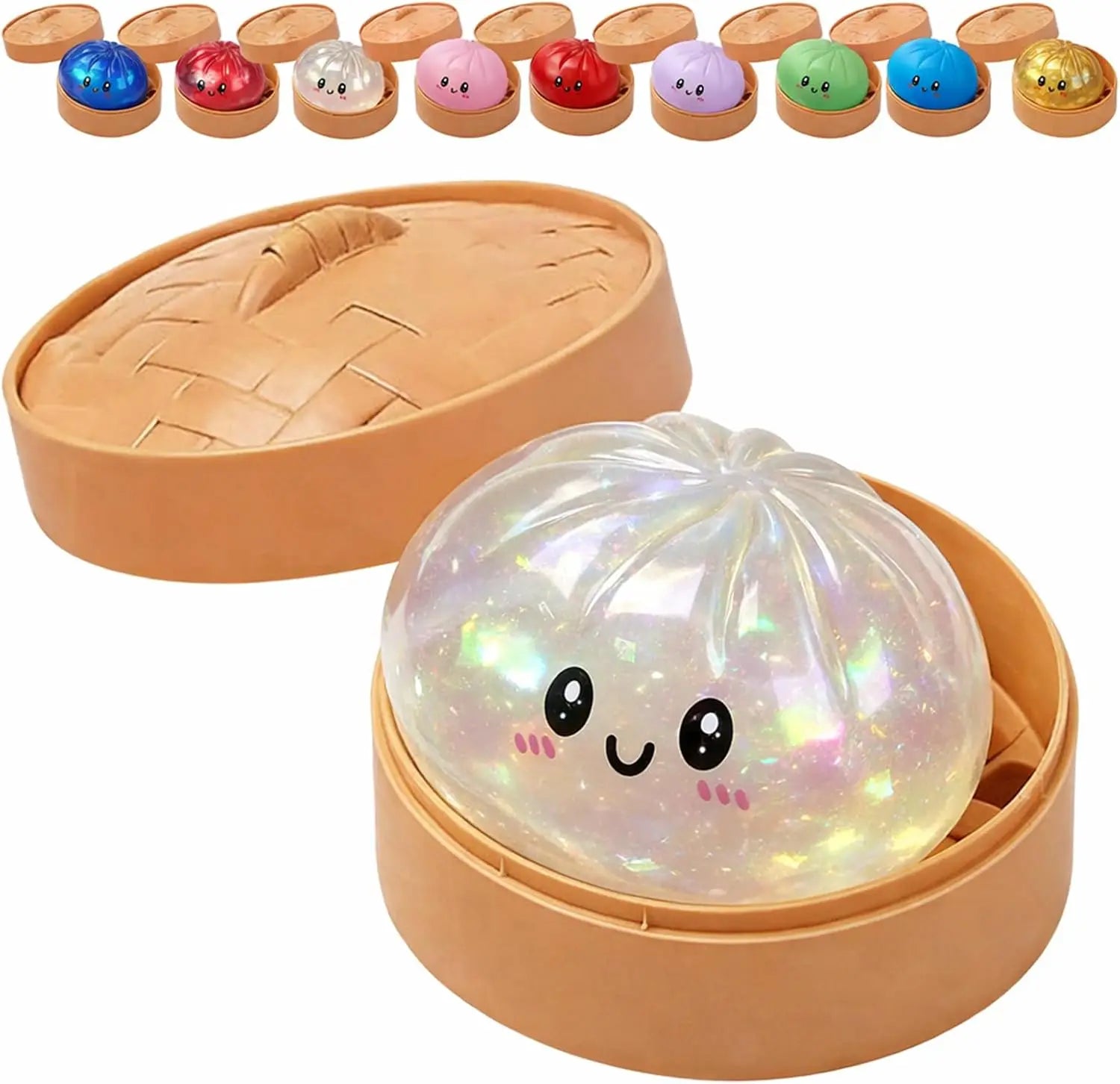 Glitter Dumpling Glitter Dumpling Squishy with Box Dumplings Sensory Squeeze Toy for Stress Relief