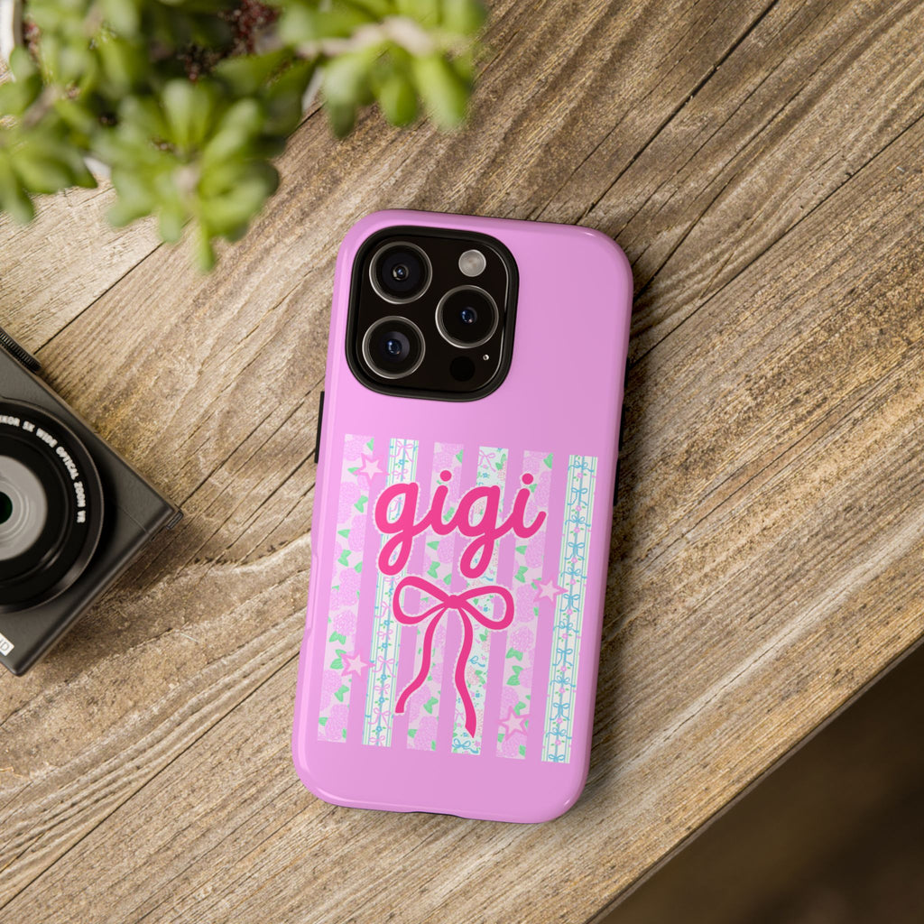 Gigi Pink Floral Bow Tough Phone Case