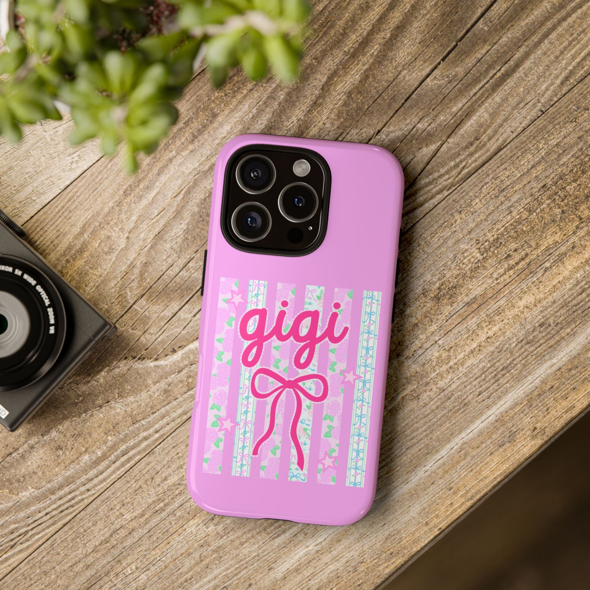 Gigi Pink Floral Bow Tough Phone Case