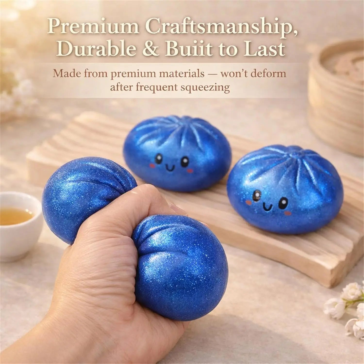 Glitter Dumpling Glitter Dumpling Squishy with Box Dumplings Sensory Squeeze Toy for Stress Relief