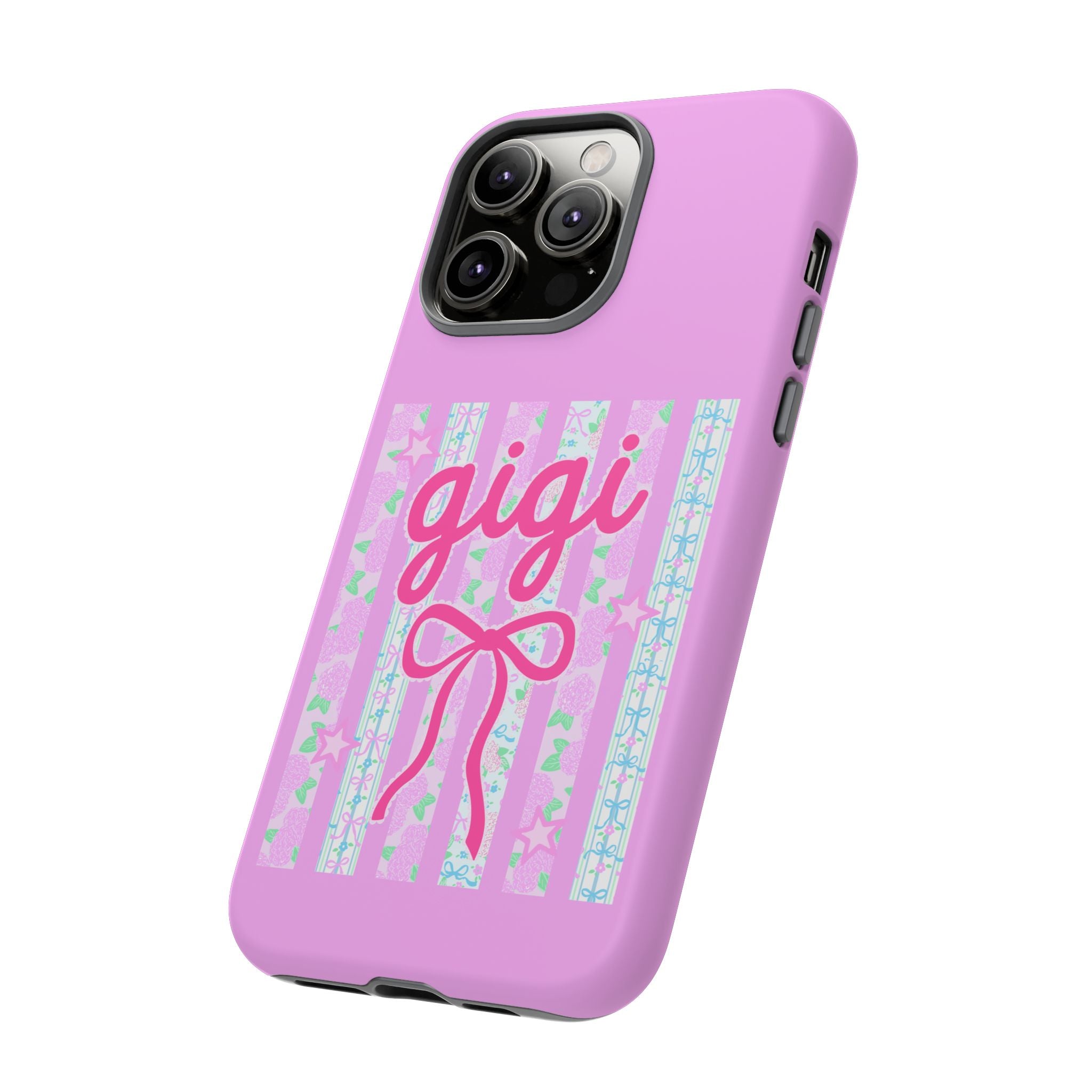 Gigi Pink Floral Bow Tough Phone Case