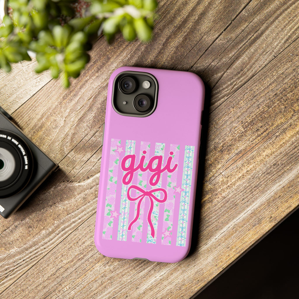 Gigi Pink Floral Bow Tough Phone Case